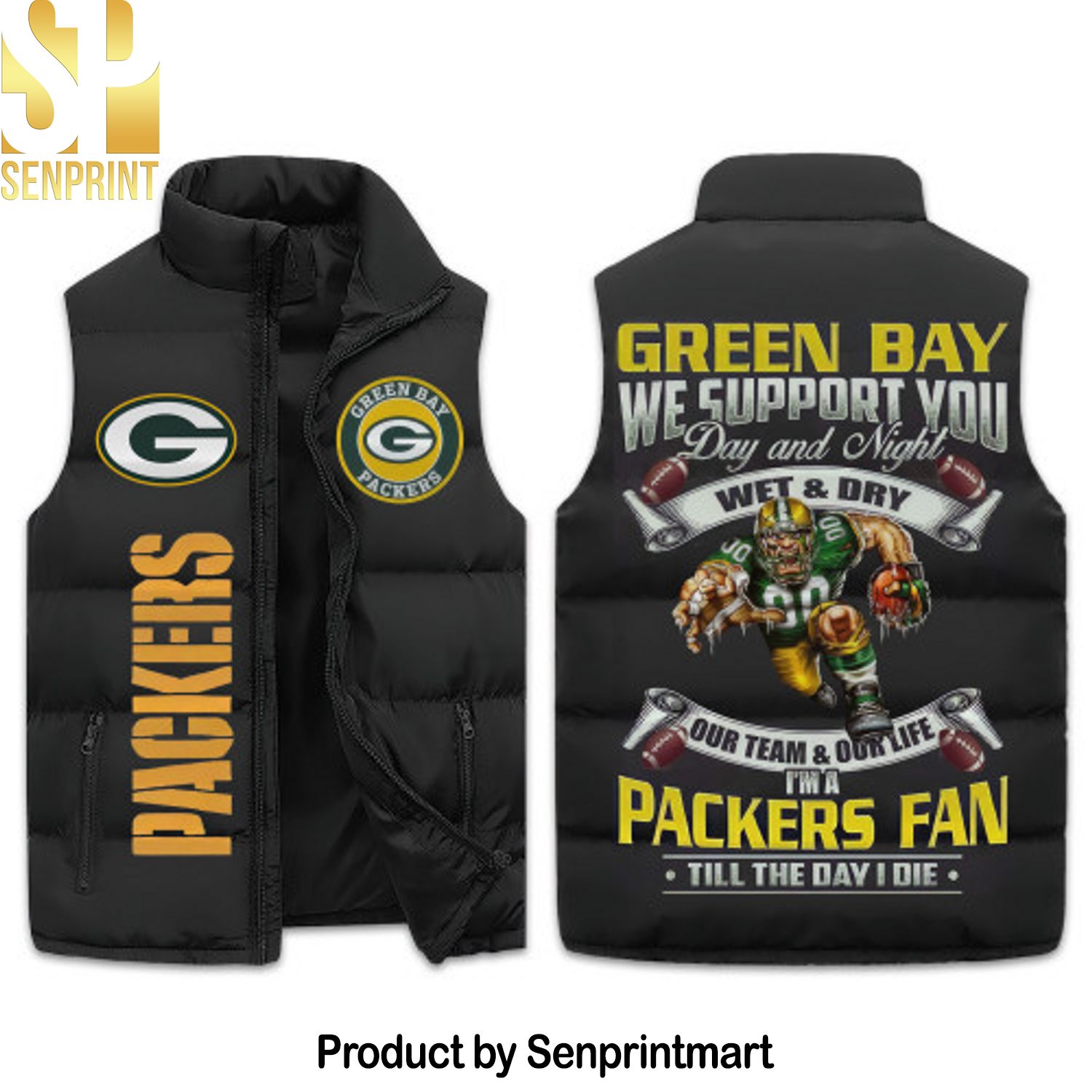 Green Bay Packers Sleeveless Puffer Vest
