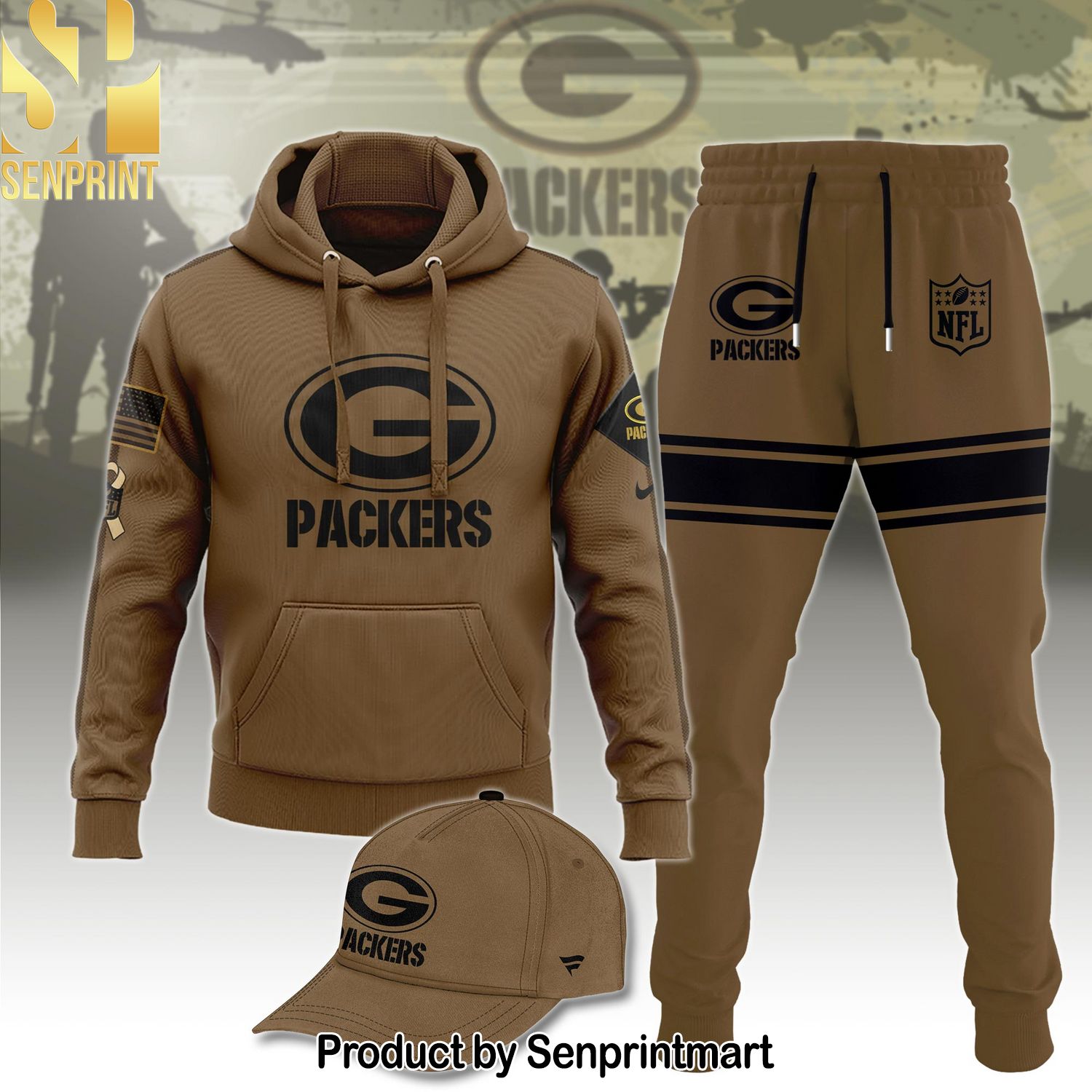 Green Bay Packers NFL Veterans Combo Hoodie, Sweatpant and Cap