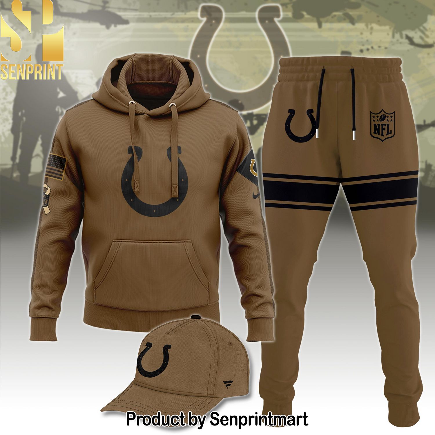 Indianapolis Colts NFL Veterans Combo Hoodie, Sweatpant and Cap
