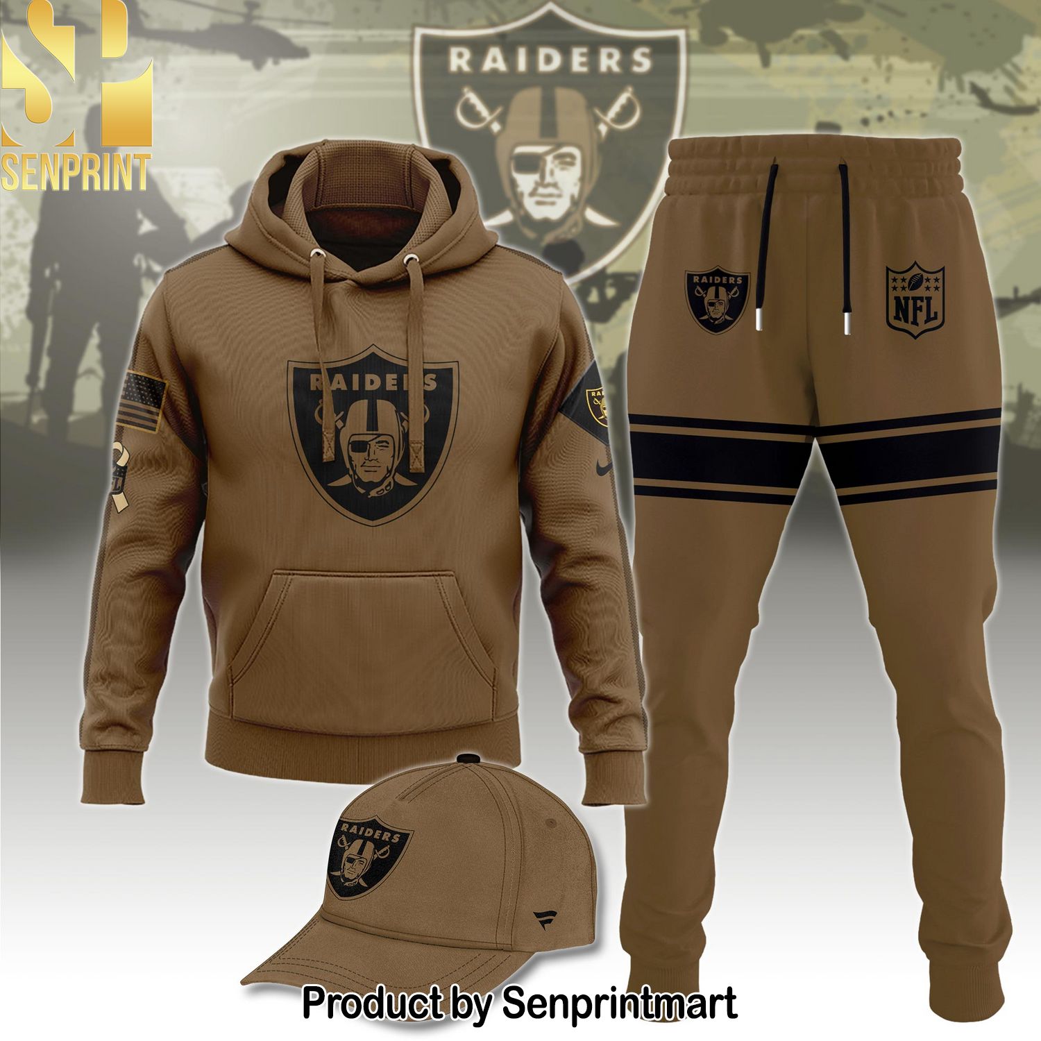 Las Vegas Raiders NFL Veterans Combo Hoodie, Sweatpant and Cap