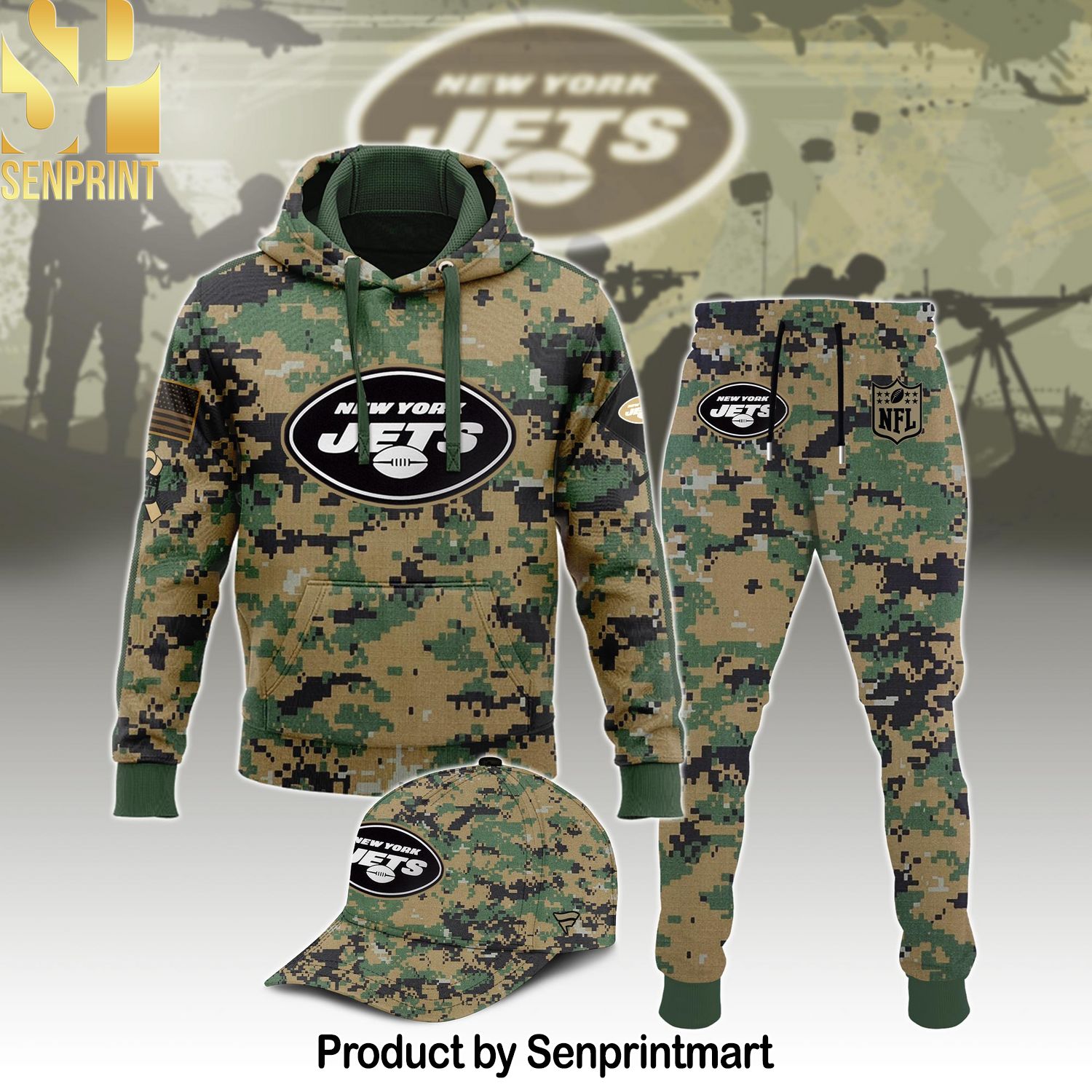 New York Jets NFL Combo Hoodie, Sweatpant and Cap