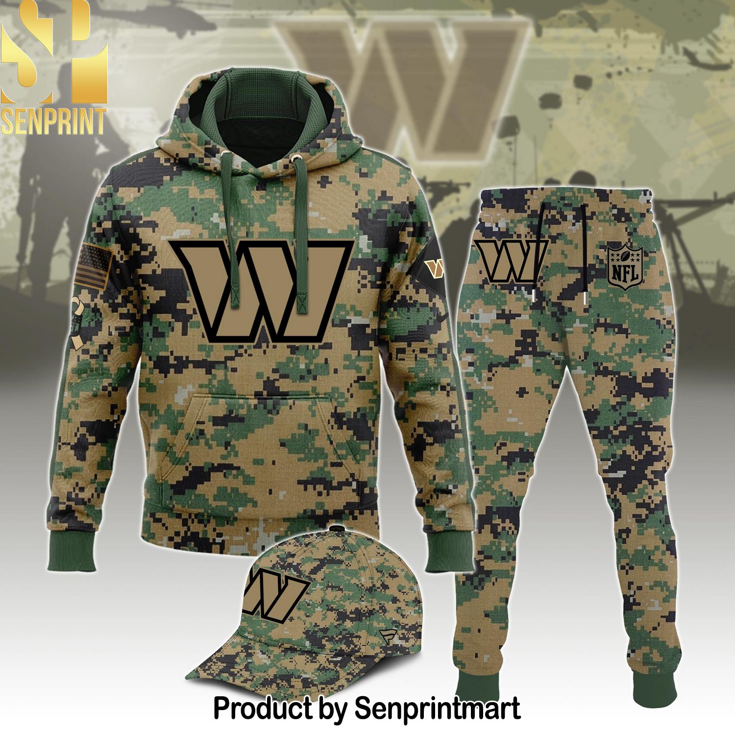 Washington Commanders NFL Combo Hoodie, Sweatpant and Cap