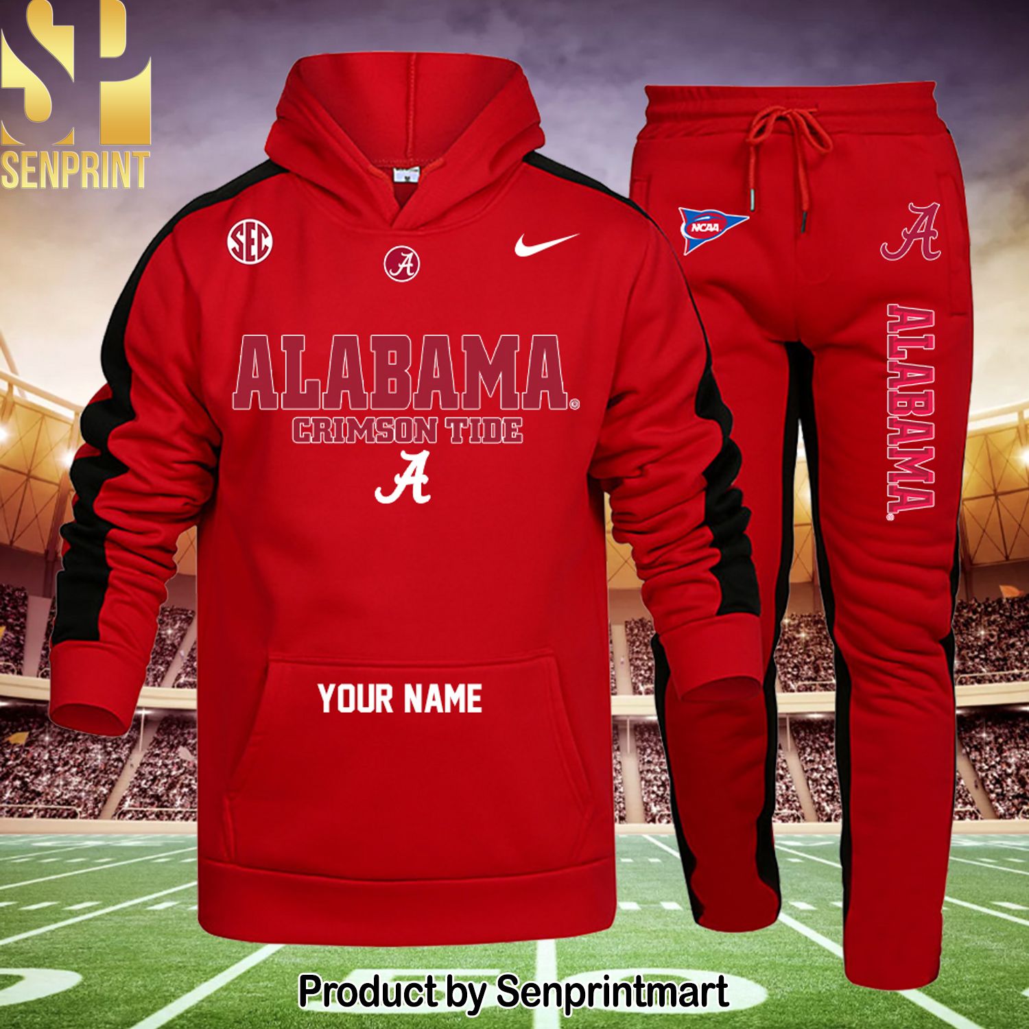 Alabama Crimson Tide Football All Over Printed Classic Shirt and Pants