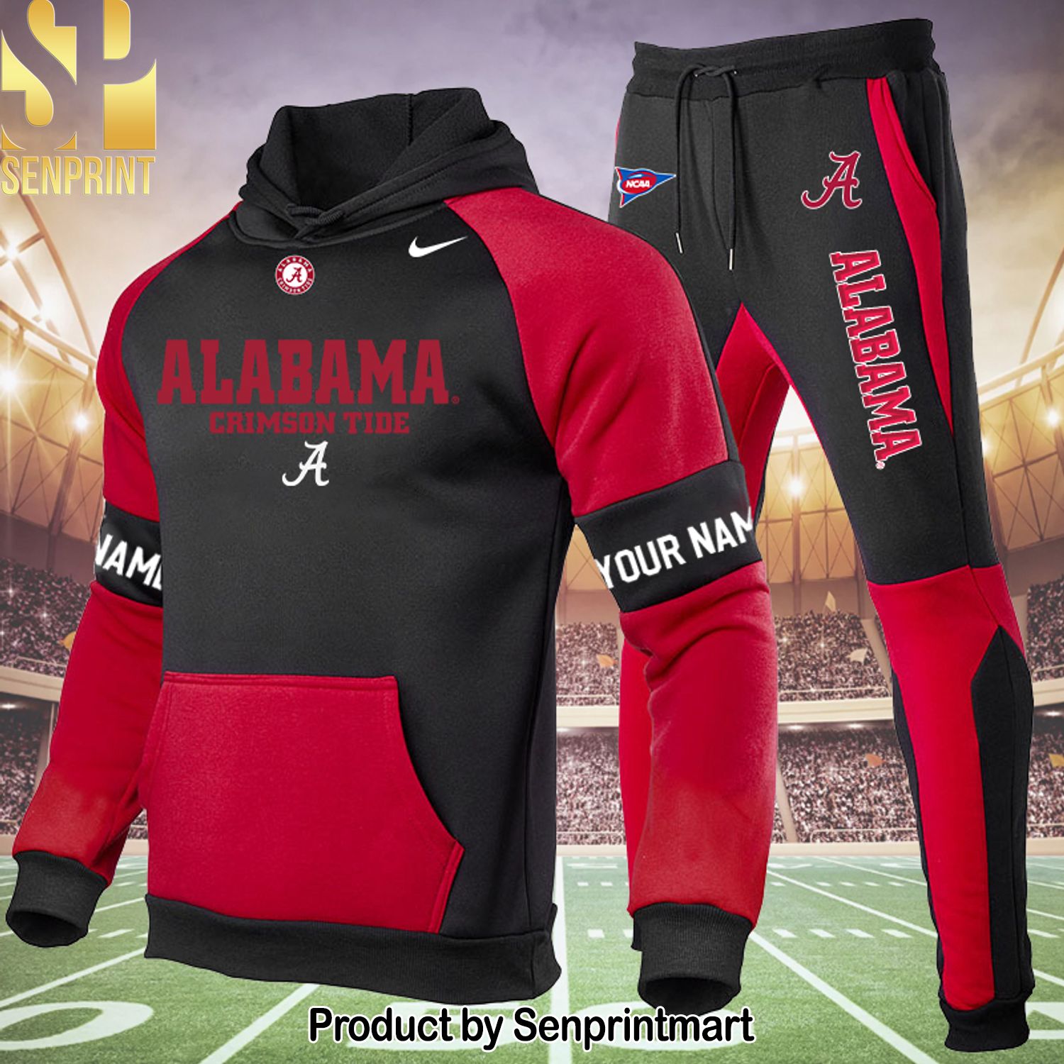 Alabama Crimson Tide Football Full Printed Classic Shirt and Pants