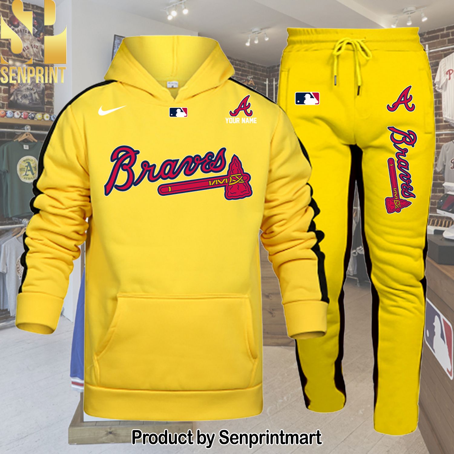 Atlanta Braves Full Printing Shirt and Pants
