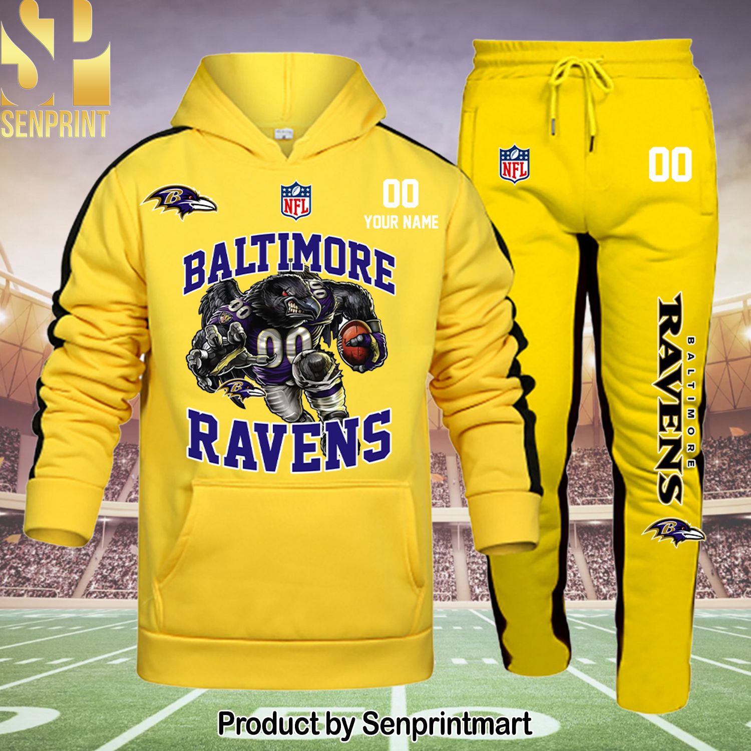 Baltimore Ravens Unisex Full Printing Shirt and Pants