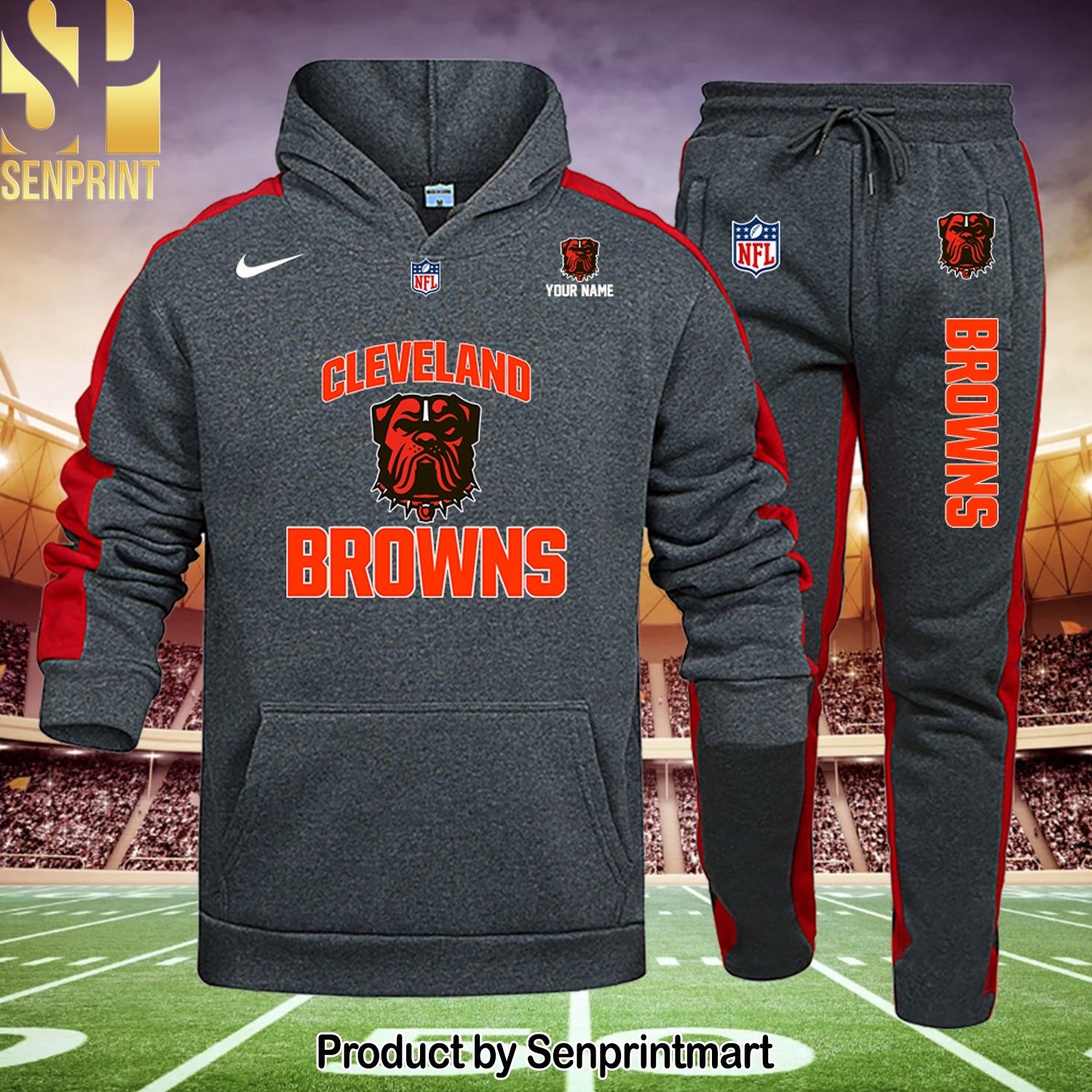 Cleveland Browns New Fashion Full Printed Shirt and Pants