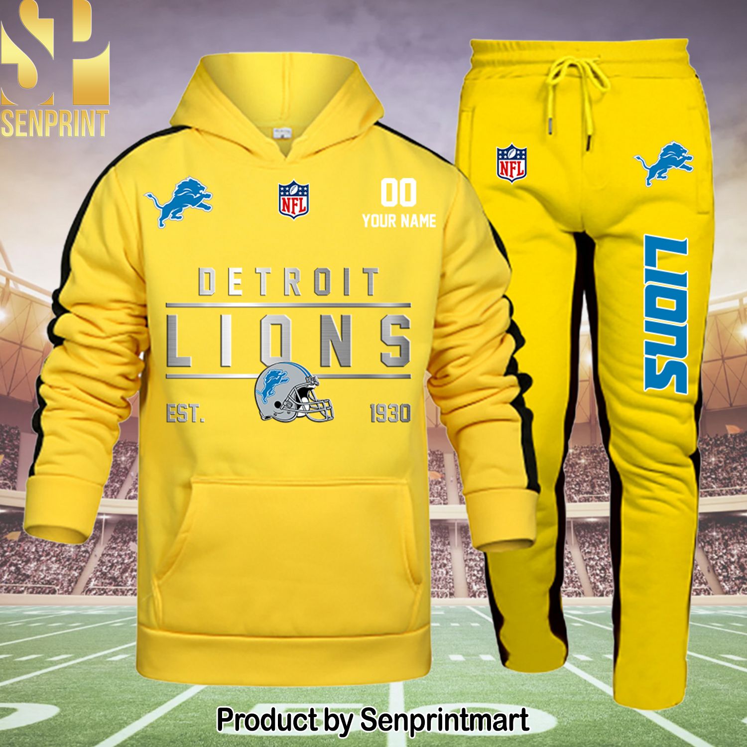 Detroit Lions Full Printing Classic Shirt and Pants