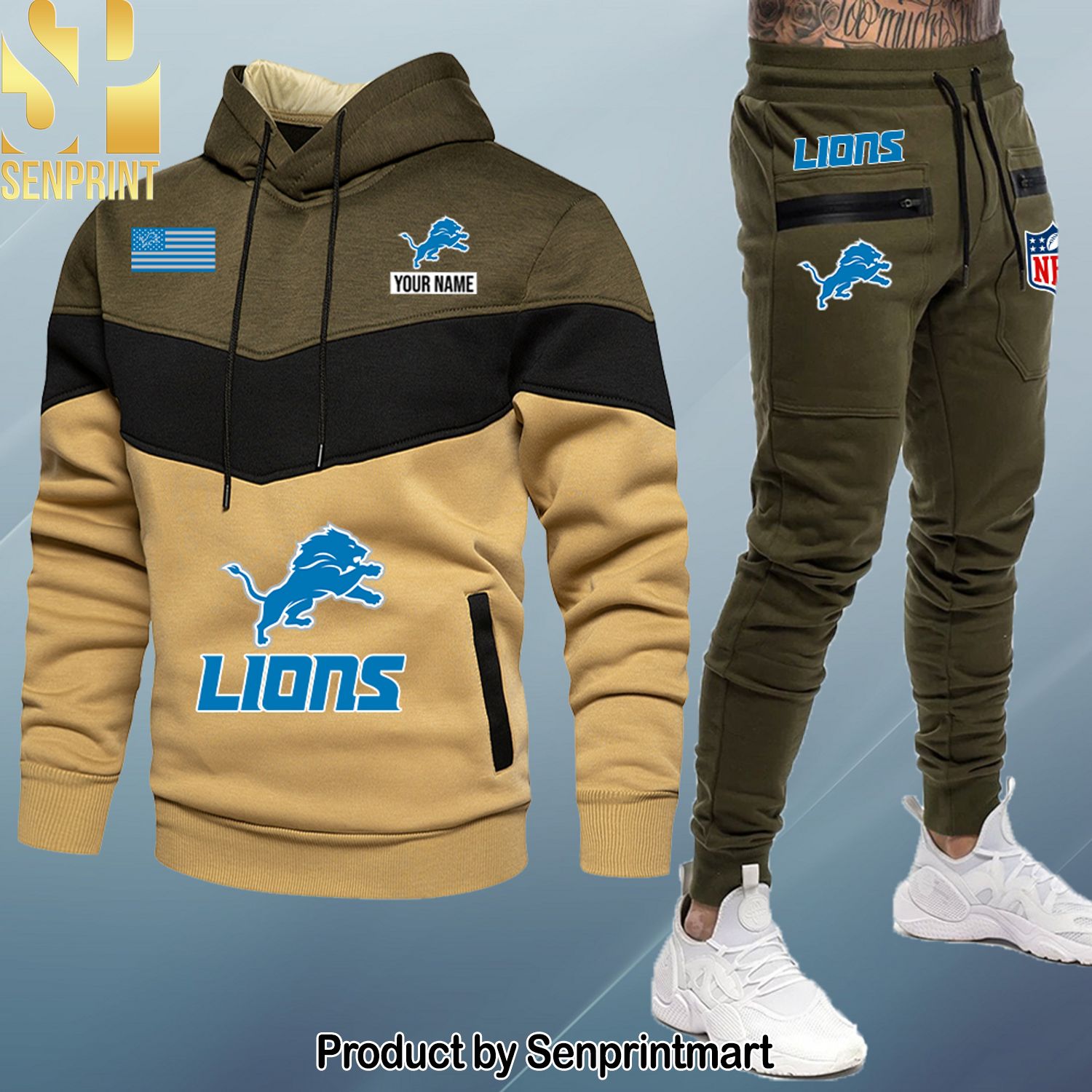 Detroit Lions Unisex All Over Print Shirt and Pants
