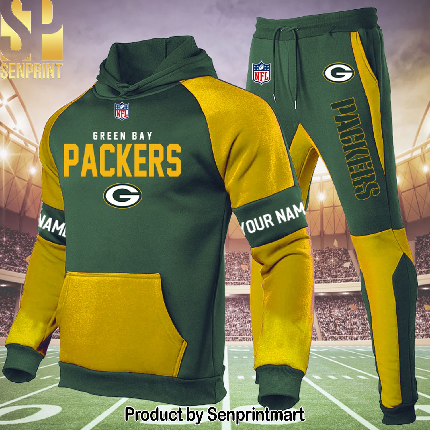 Green Bay Packers Classic All Over Print Shirt and Pants