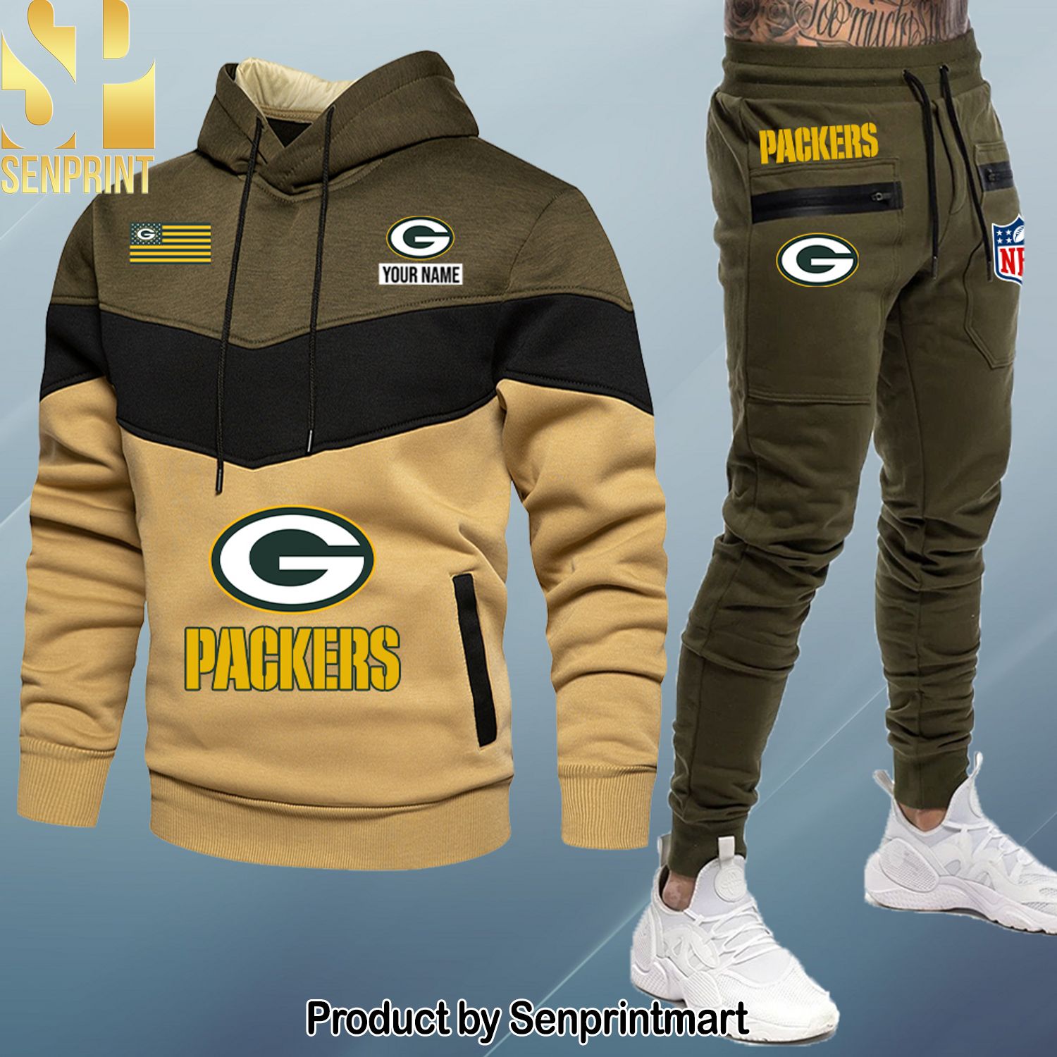 Green Bay Packers Unisex All Over Printed Shirt and Pants