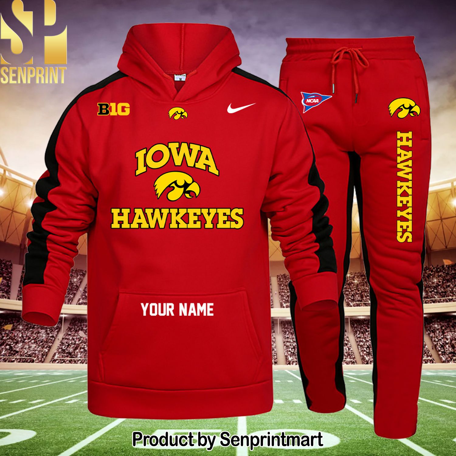 Iowa Hawkeyes Unisex All Over Printed Shirt and Pants