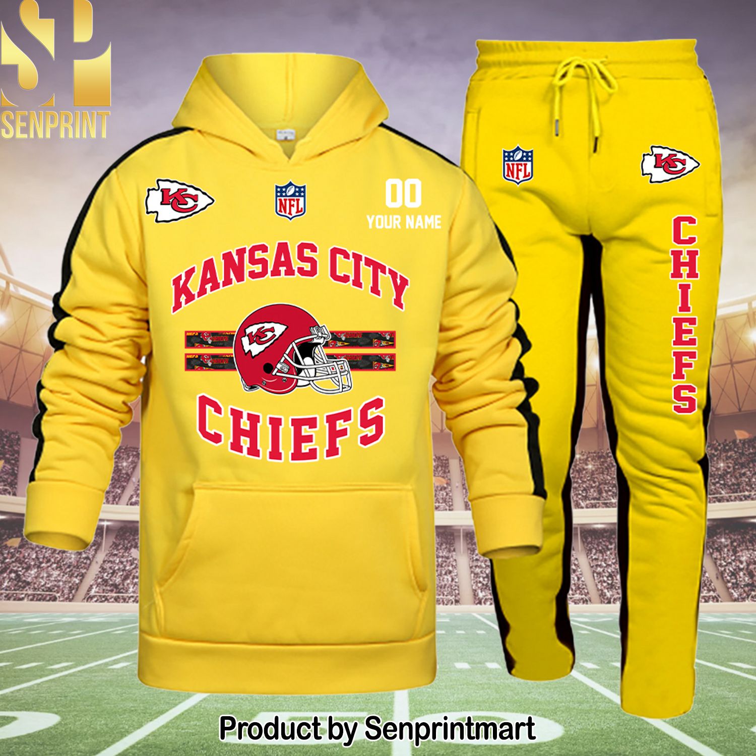 Kansas City Chiefs All Over Printed Unisex Shirt and Pants