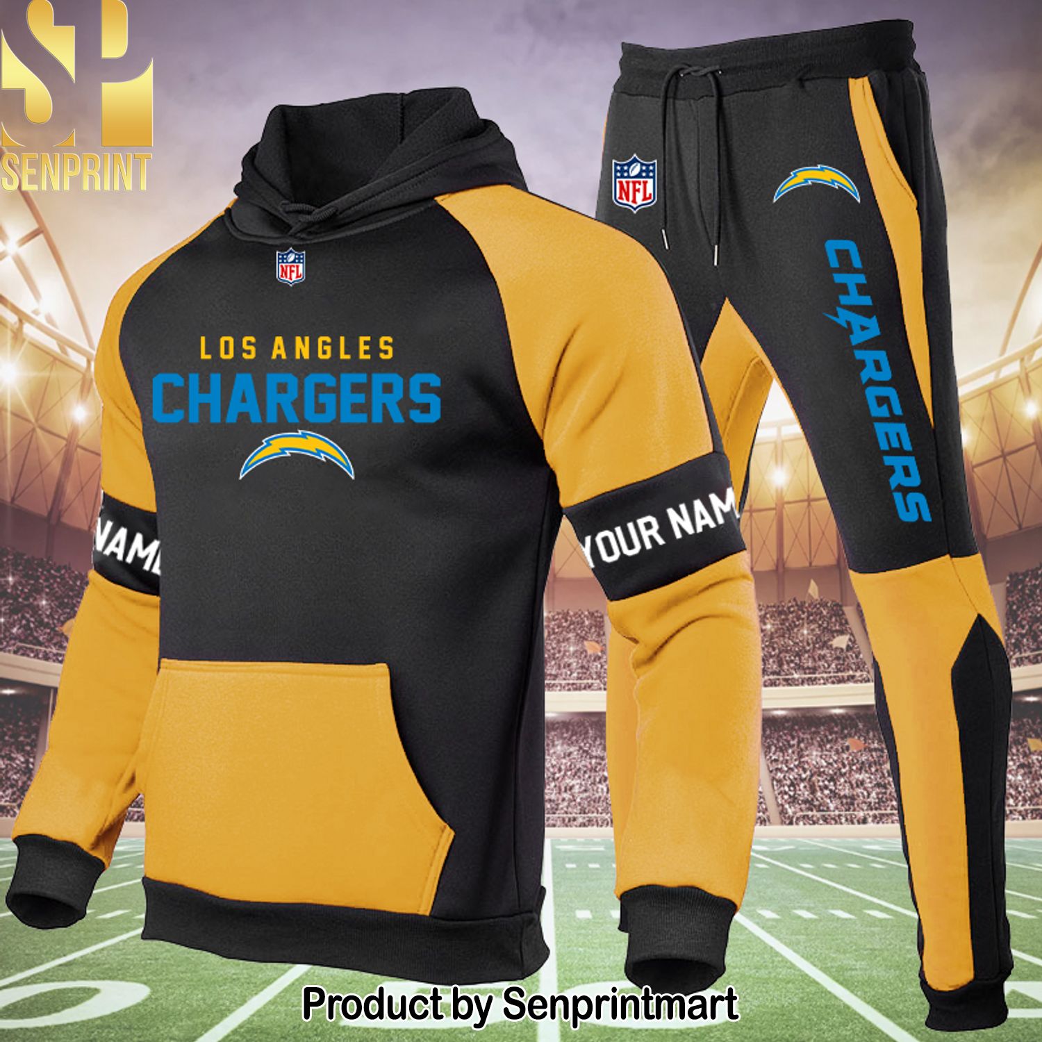Los Angeles Chargers All Over Print Classic Shirt and Pants