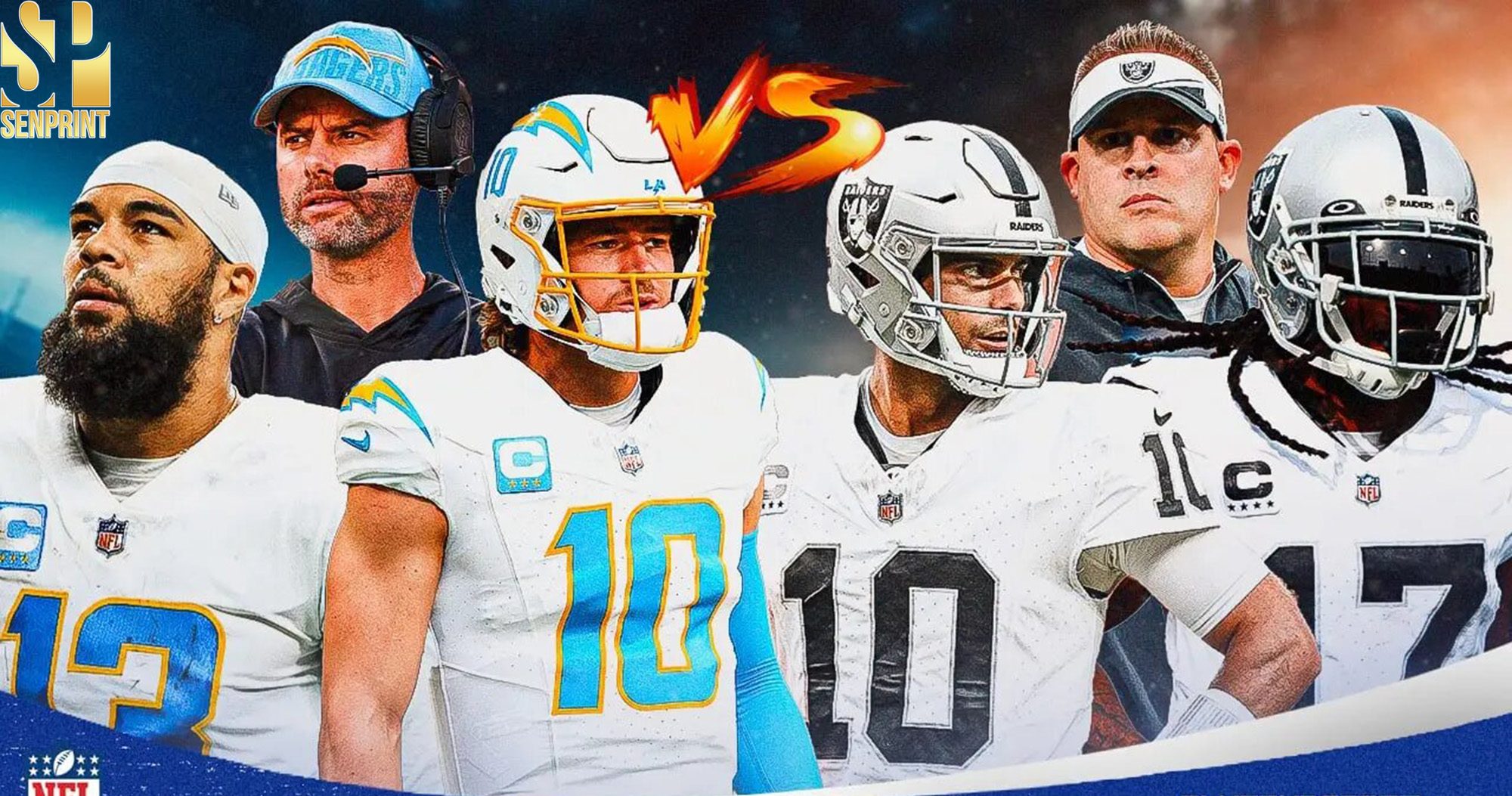 AFC West Showdown Raiders and Chargers Clash Under the Lights at Allegiant Stadium in Week 15