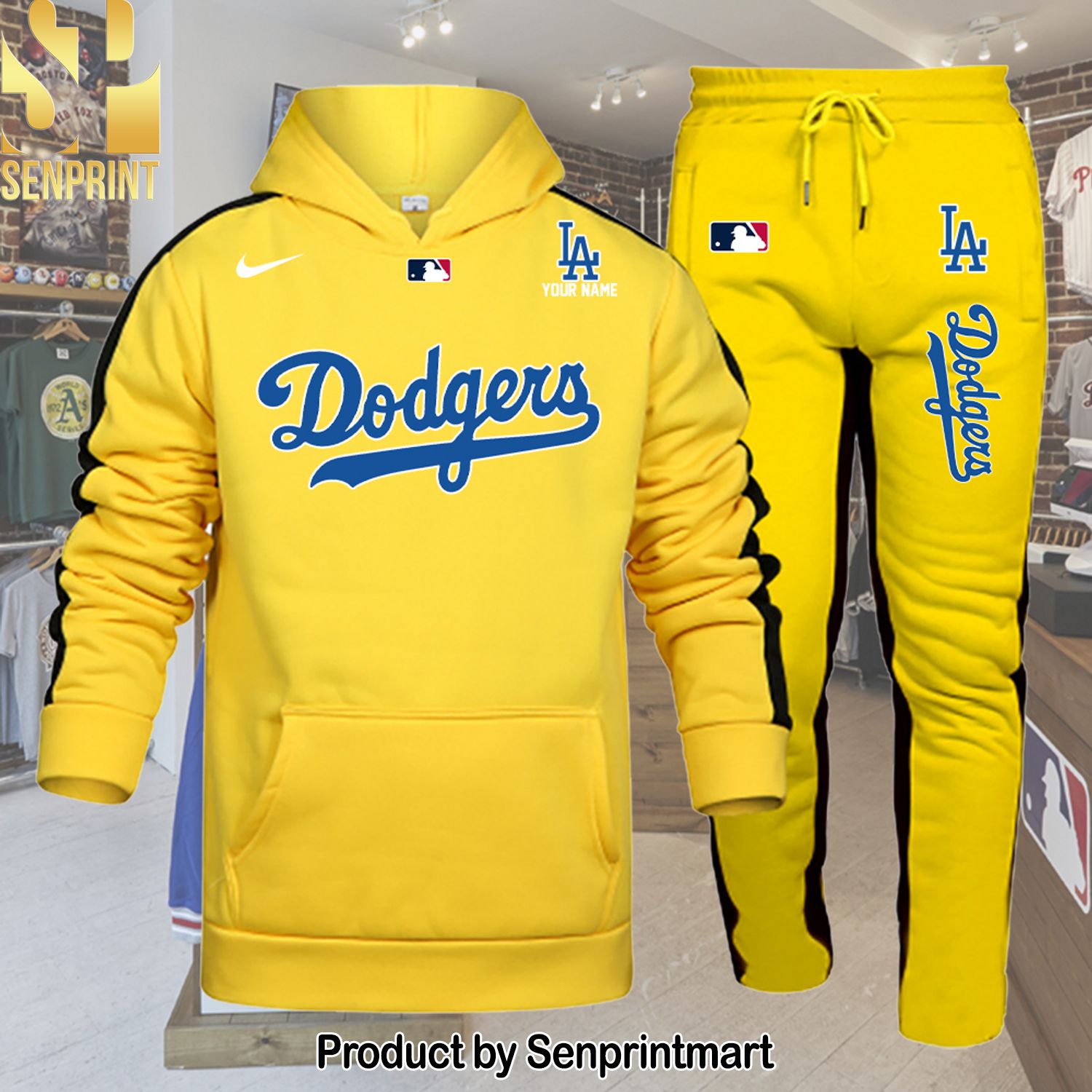 Los Angeles Dodgers Full Print Shirt and Pants