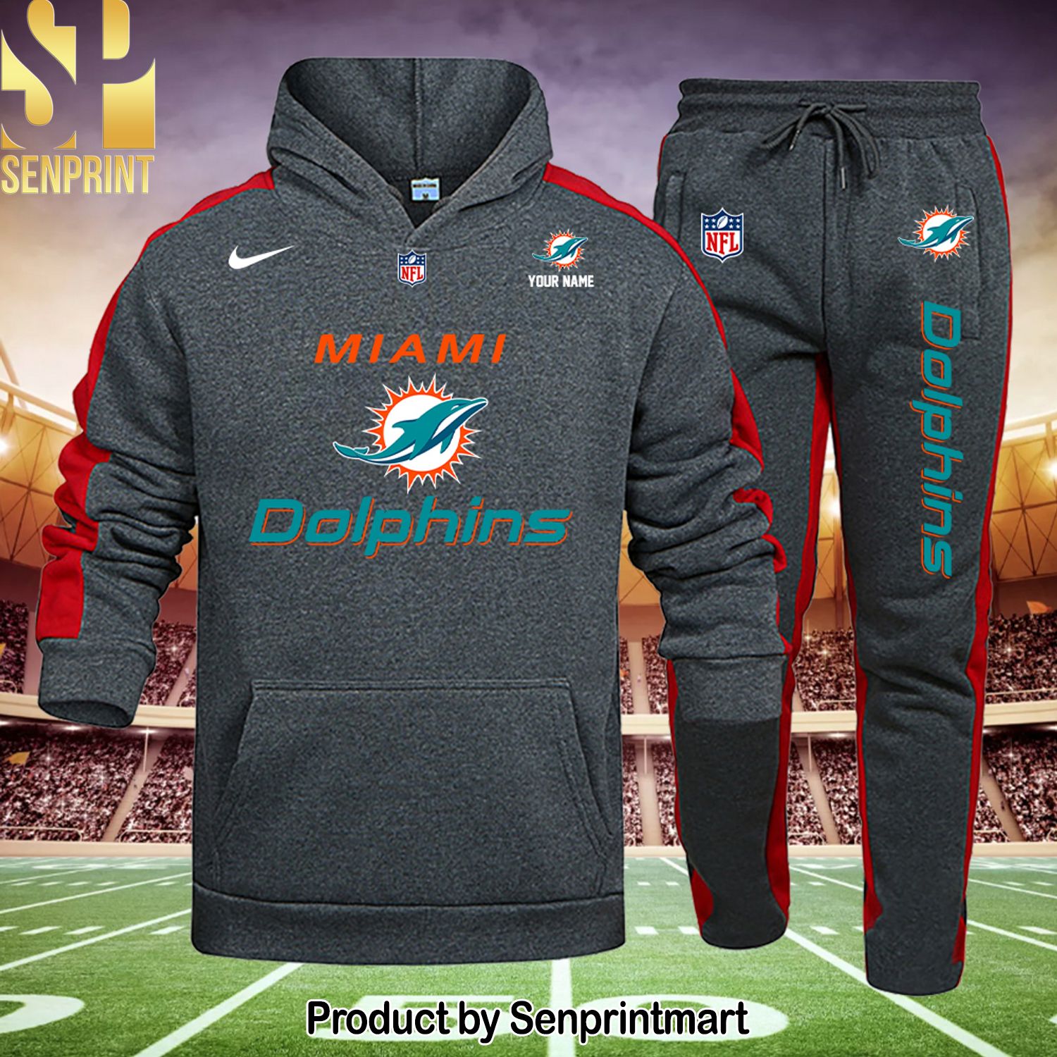 Miami Dolphins Full Printing Shirt and Pants