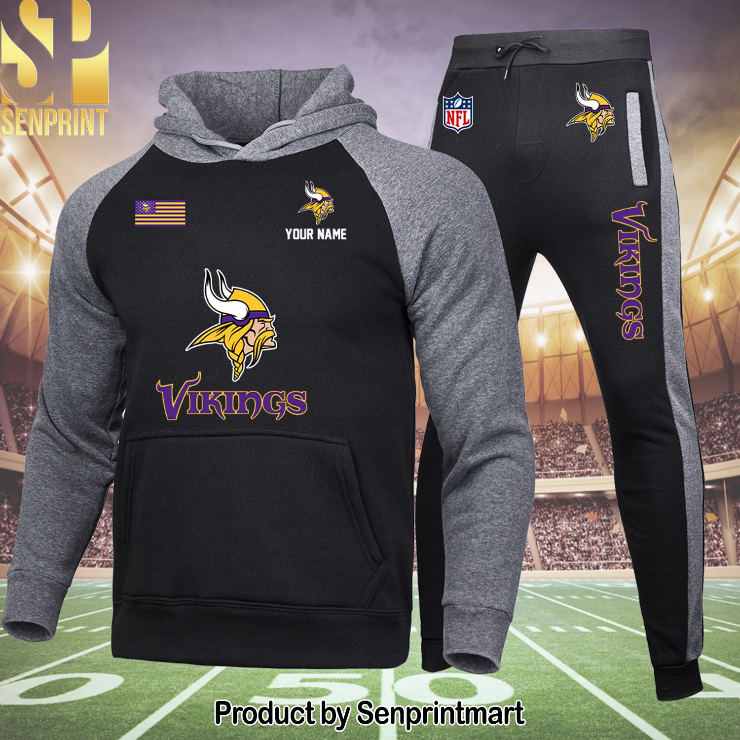 Minnesota Vikings All Over Print Unisex Shirt and Pants