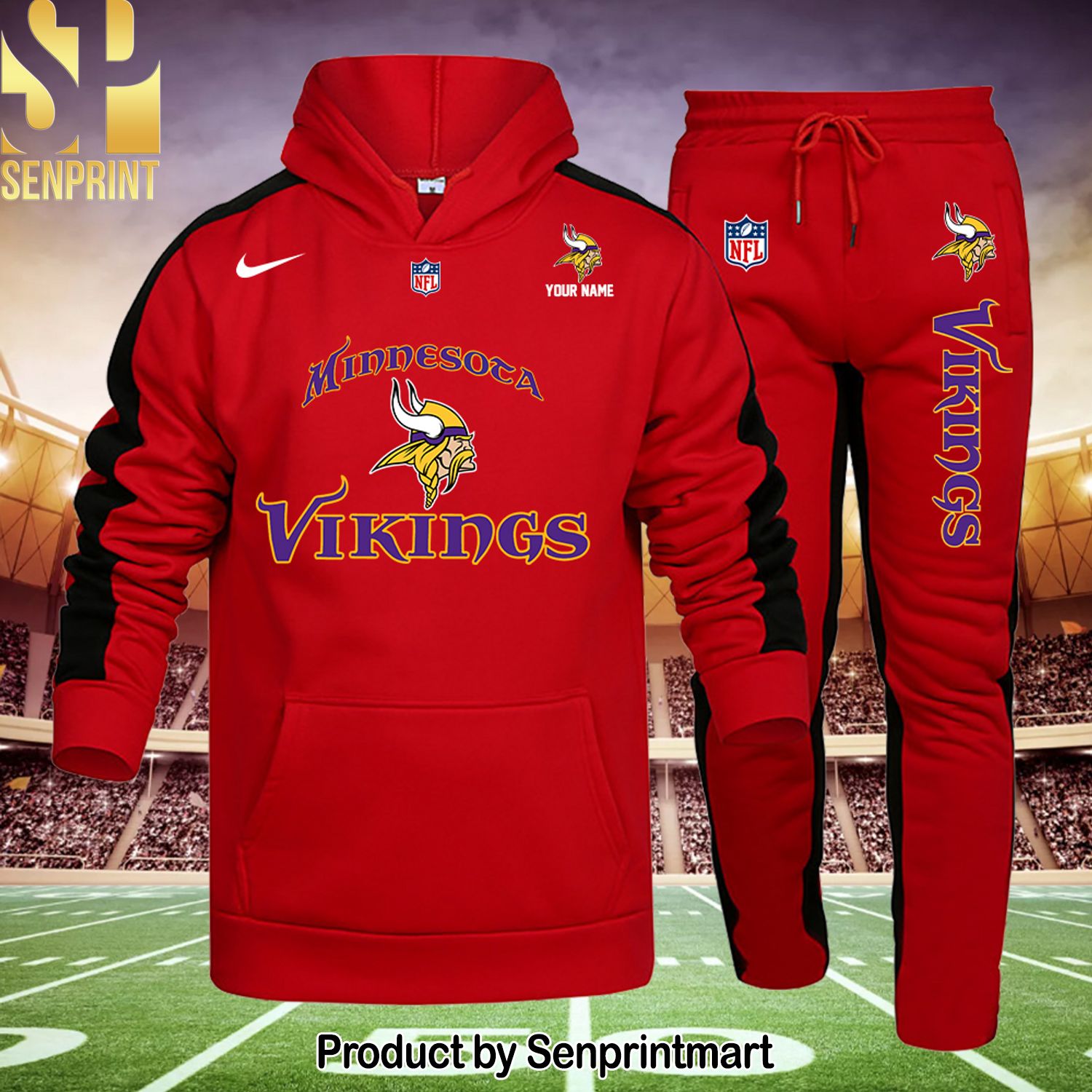 Minnesota Vikings Full Printing Classic Shirt and Pants