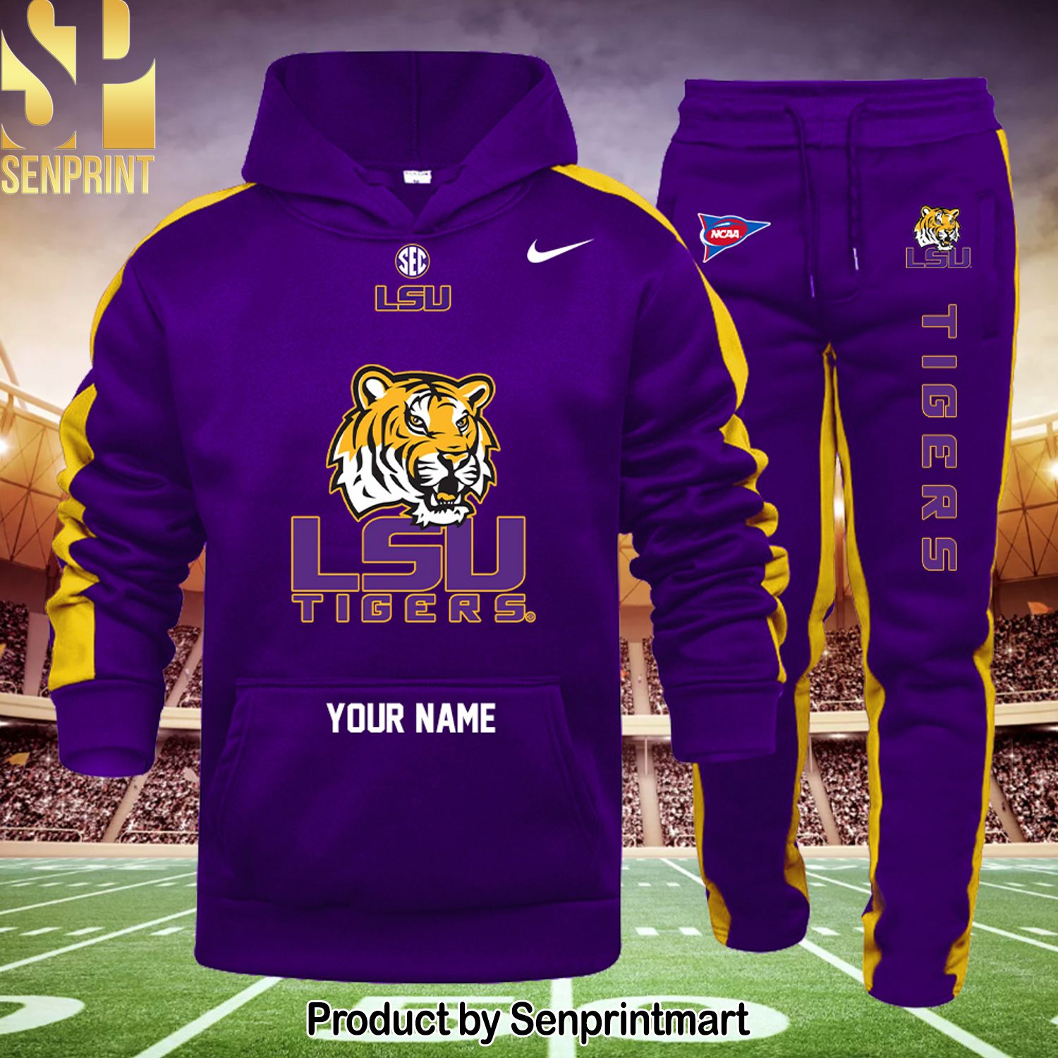 NCAA LSU Tigers Cool Version Shirt and Sweatpants