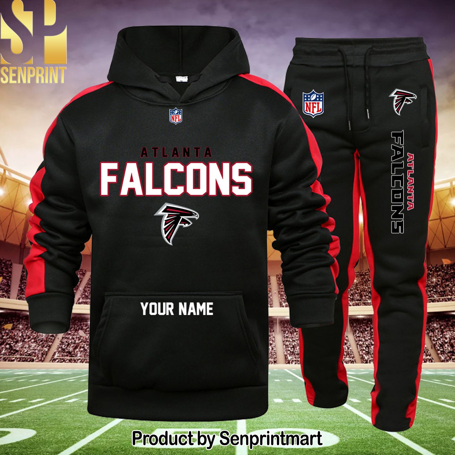 NFL Atlanta Falcons Full Print Classic Shirt and Sweatpants