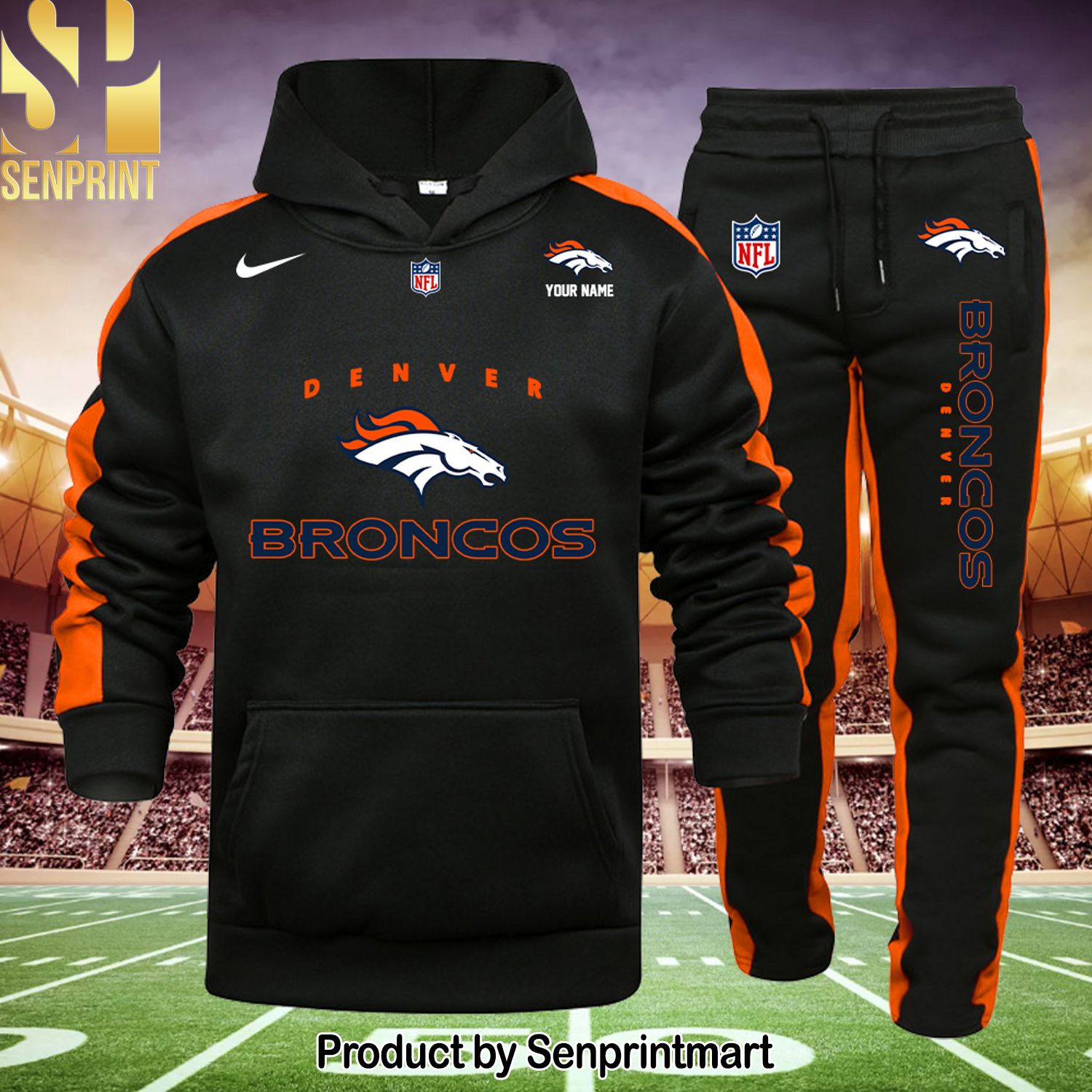 NFL Denver Broncos New Style Shirt and Sweatpants