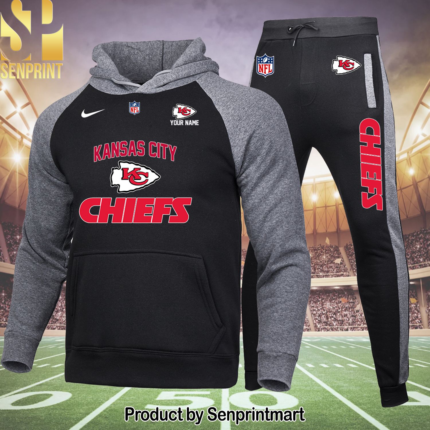 NFL Kansas City Chiefs Classic Full Printed Shirt and Pants