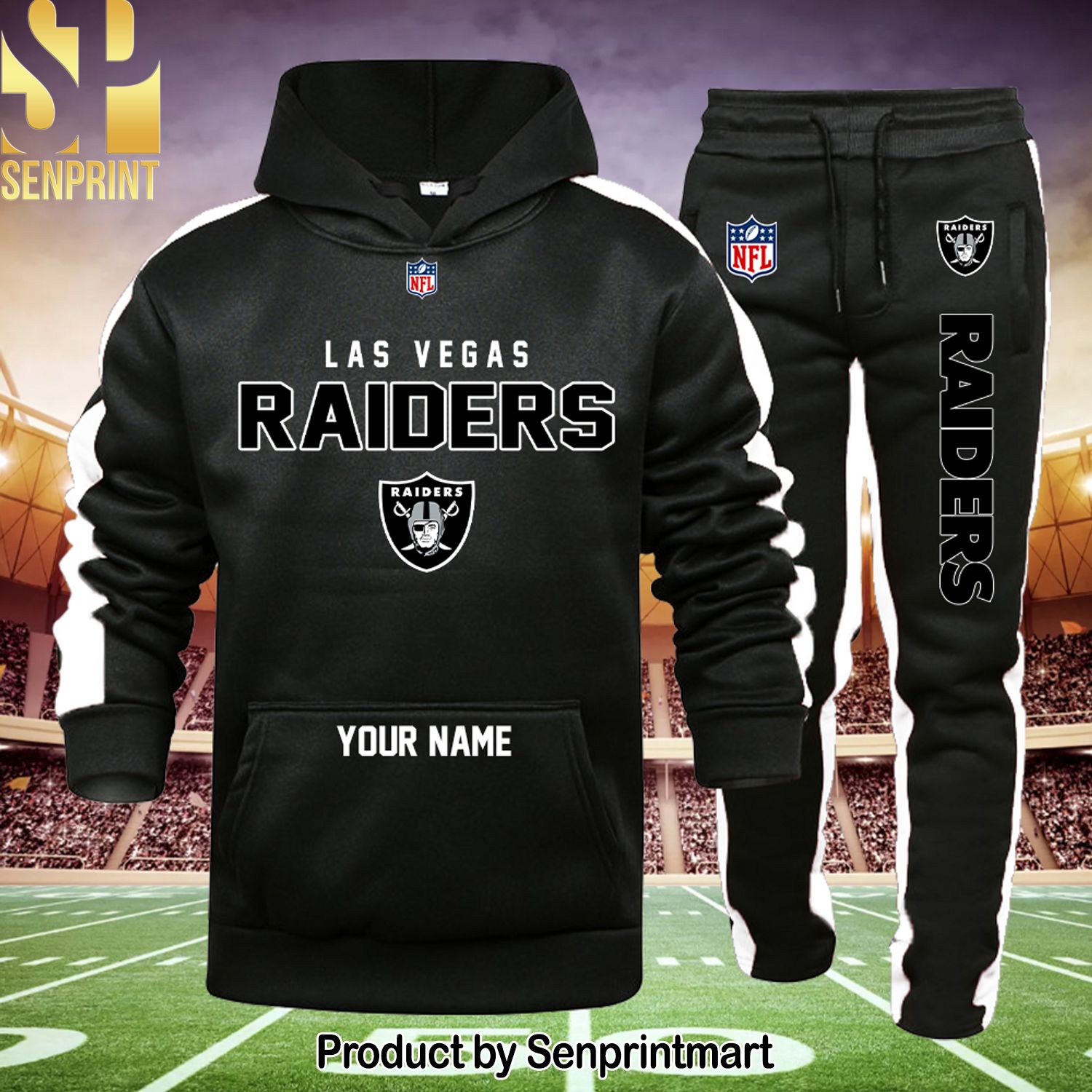 NFL Las Vegas Raiders Full Printed 3D Shirt and Sweatpants