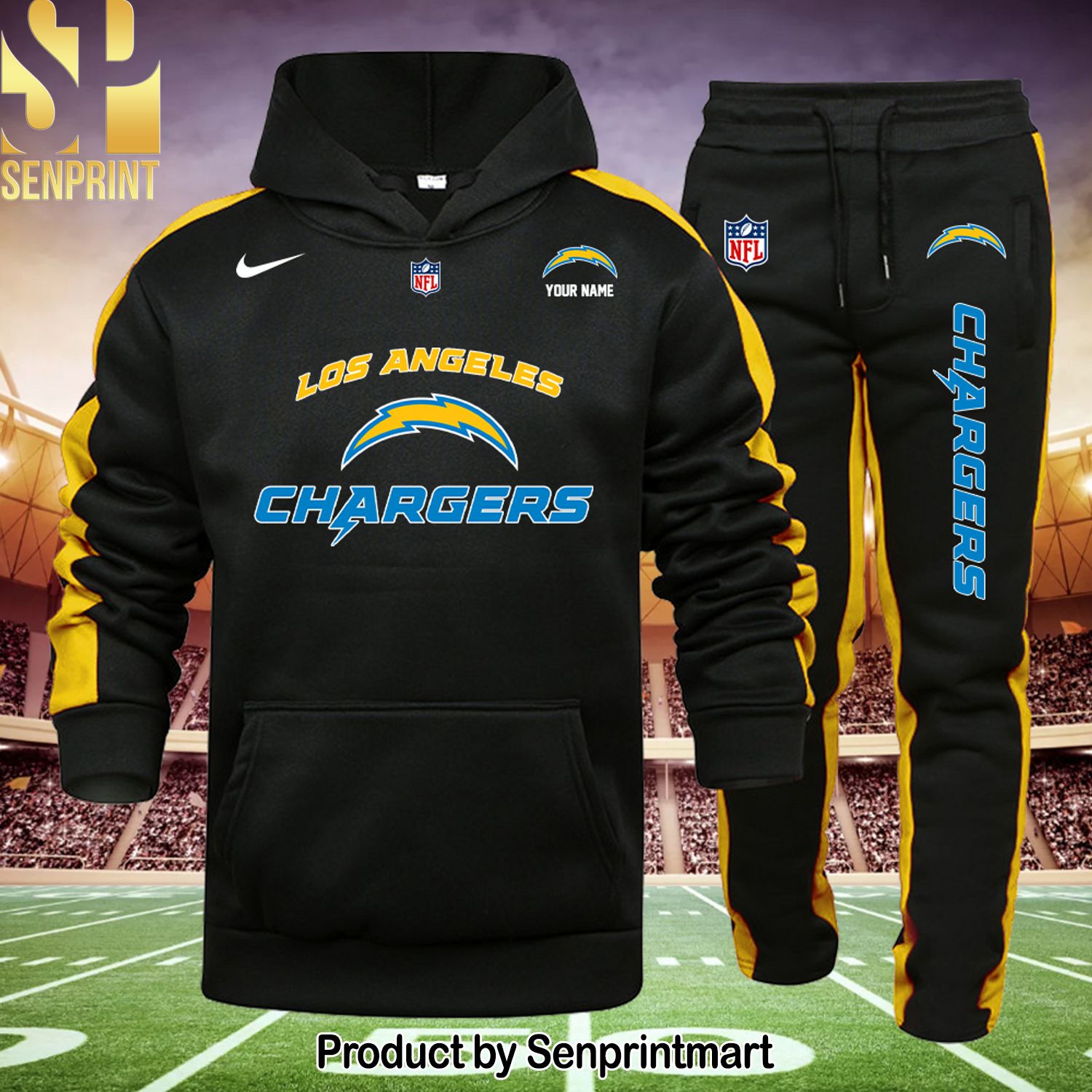 NFL Los Angeles Chargers Full Print 3D Shirt and Sweatpants