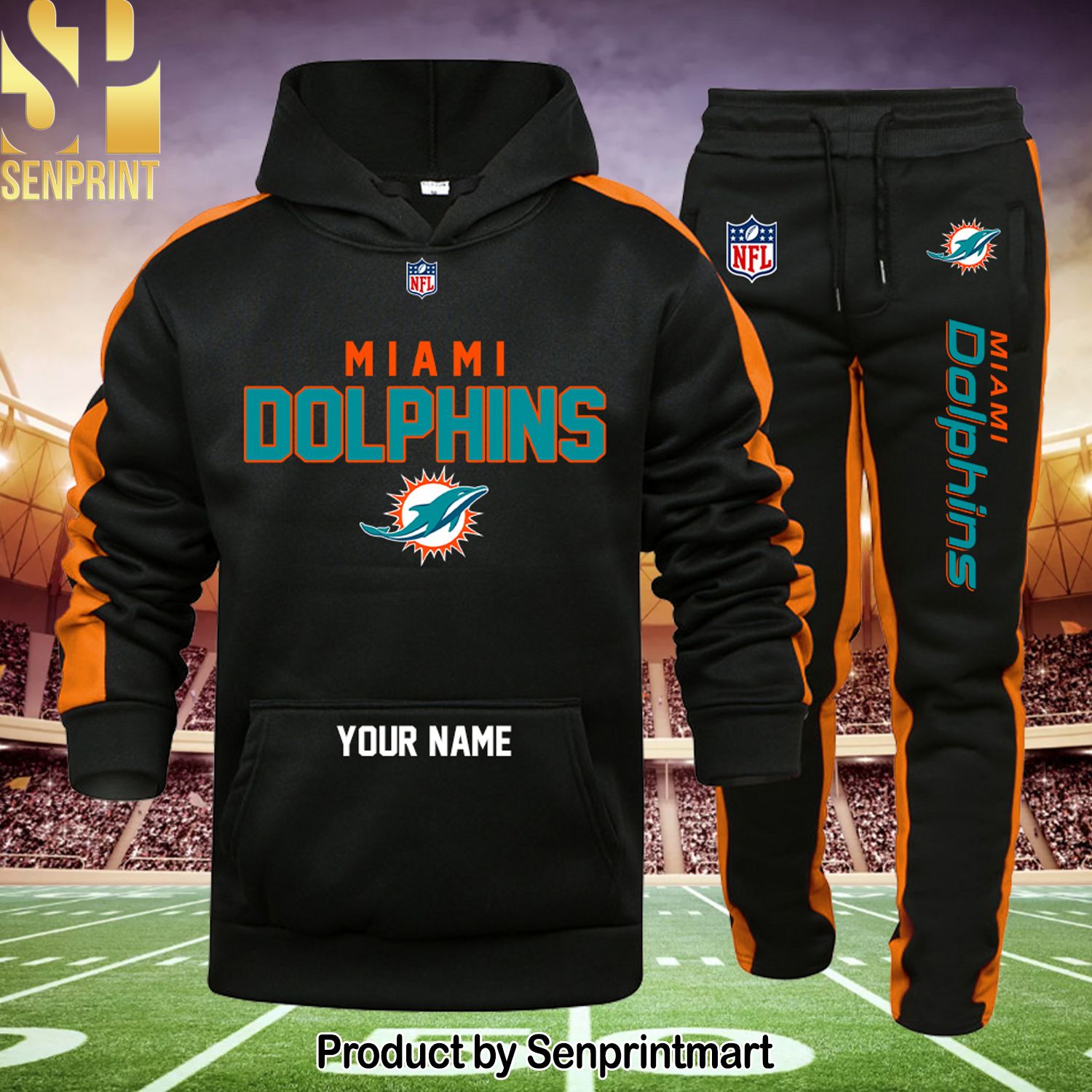 NFL Miami Dolphins New Style Full Print Shirt and Sweatpants