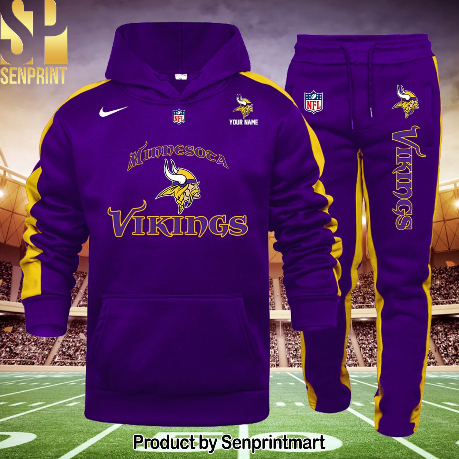 NFl Minnesota Vikings Street Style Shirt and Sweatpants