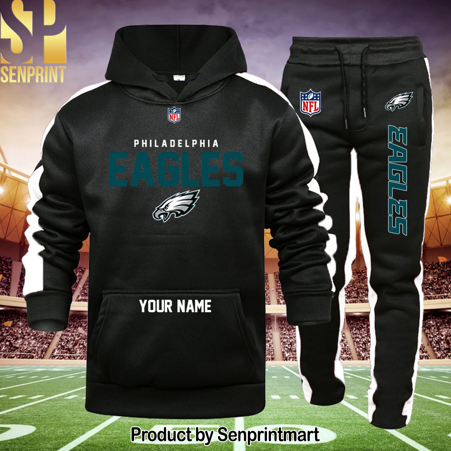 NFL Philadelphia Eagles Unisex All Over Print Shirt and Sweatpants