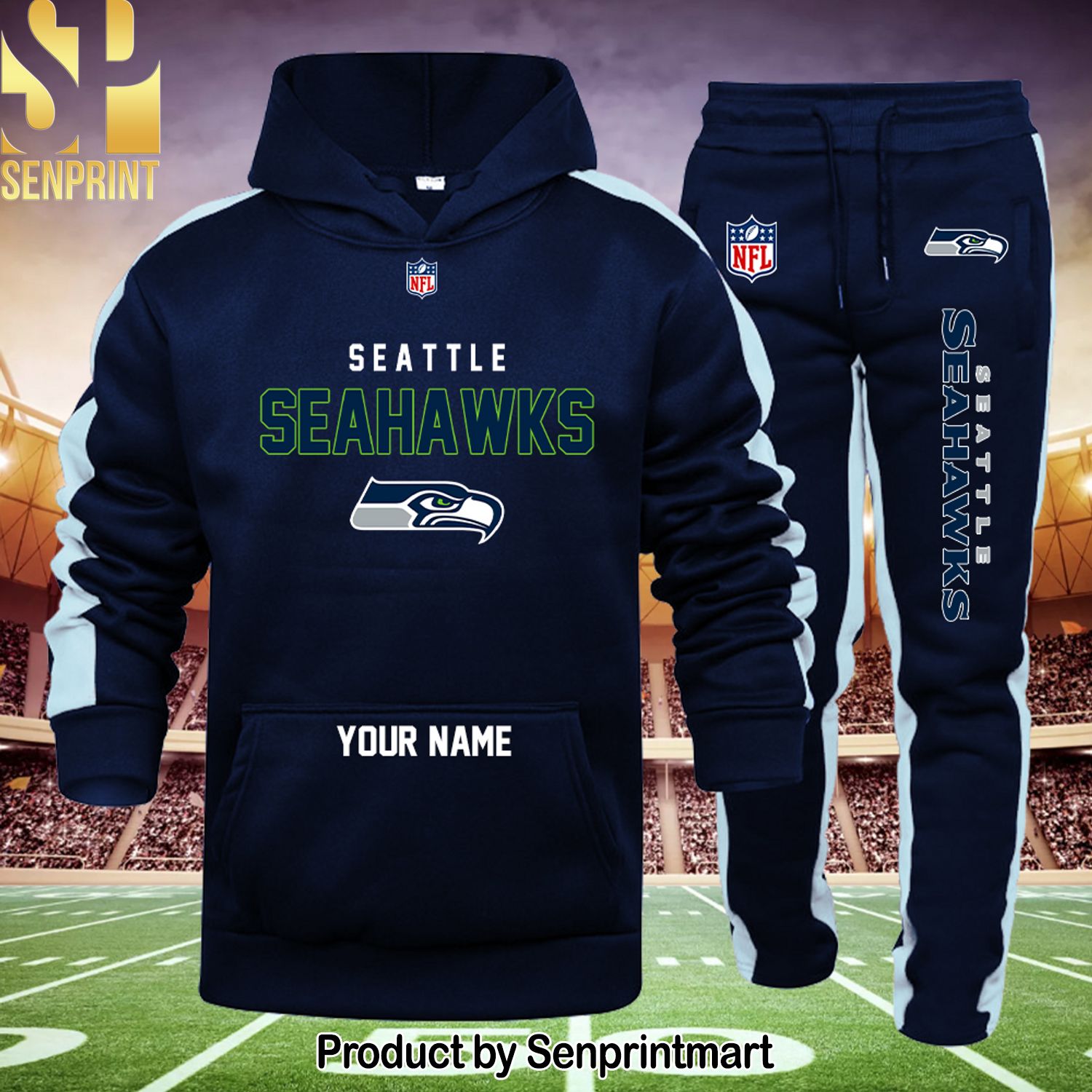 NFL Seattle Seahawks Hot Version All Over Printed Shirt and Sweatpants
