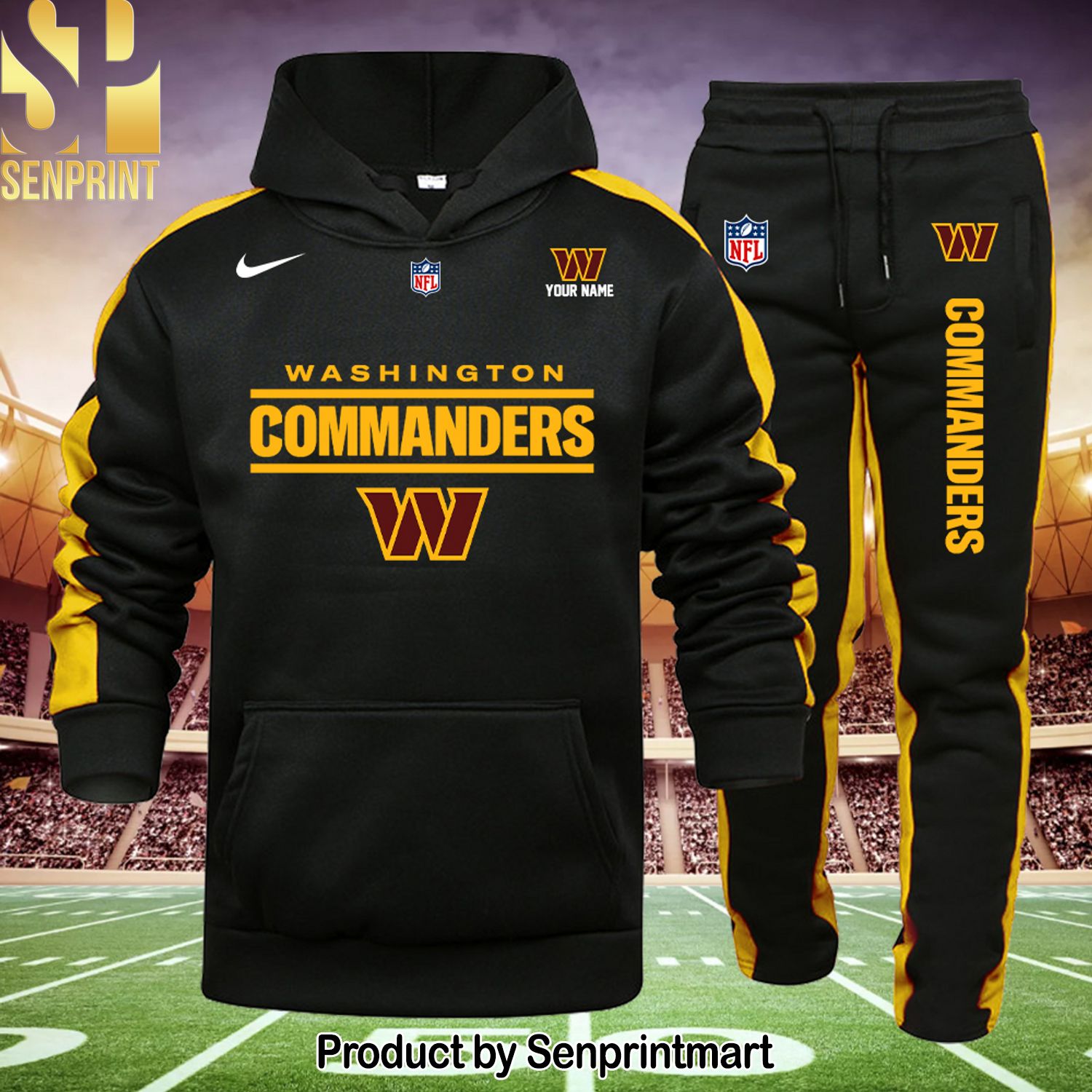 NFL Washington Commanders All Over Printed Shirt and Sweatpants
