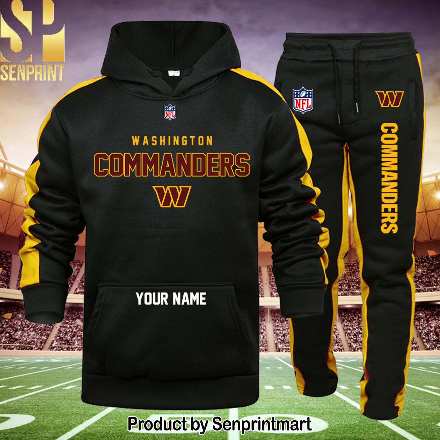 NFL Washington Commanders Classic Full Printing Shirt and Sweatpants