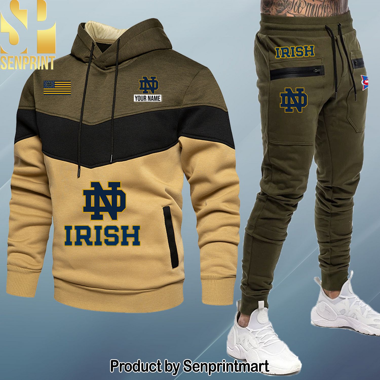 Notre Dame Fighting Irish Full Printing Shirt and Pants