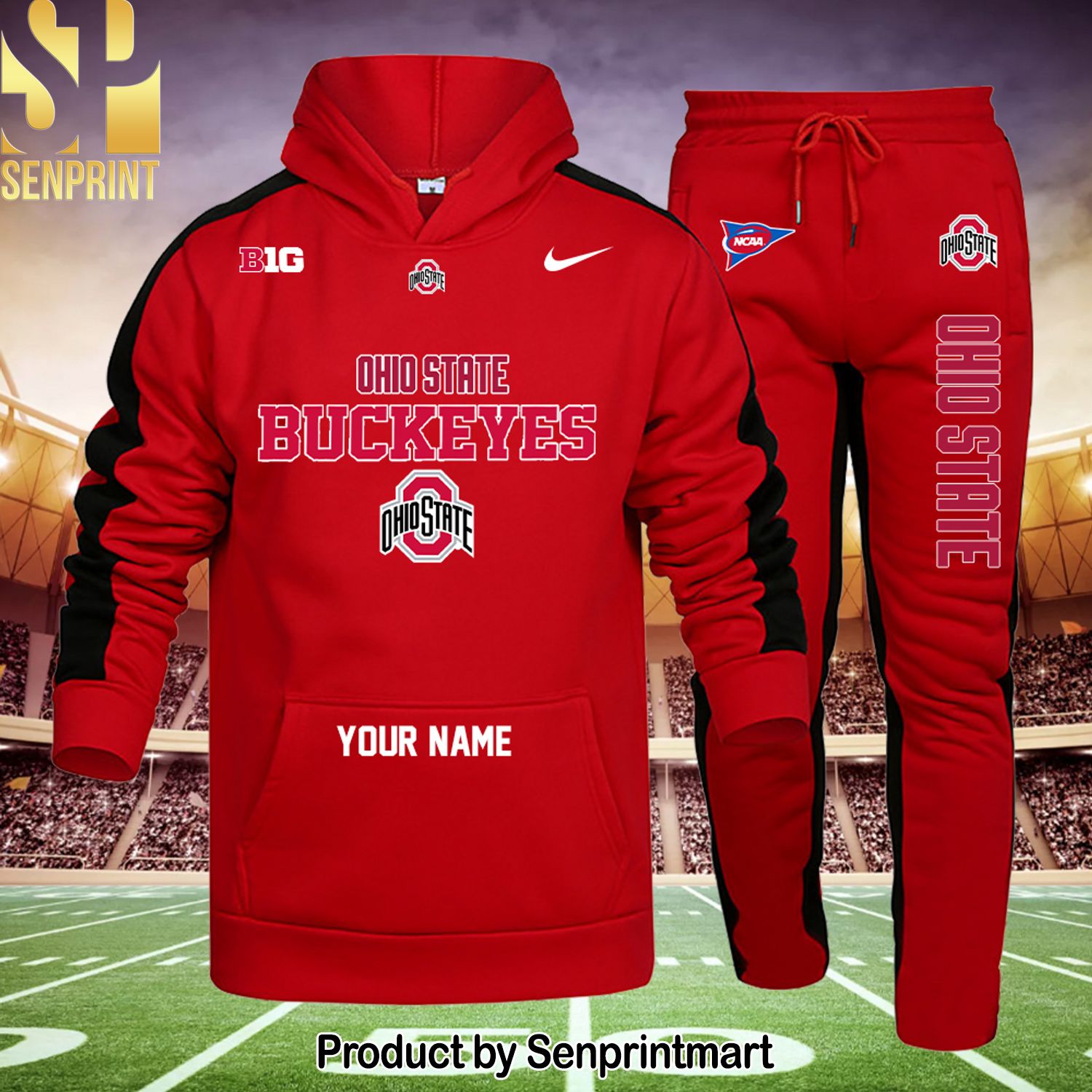 Ohio State Buckeyes All Over Printed Unisex Shirt and Pants