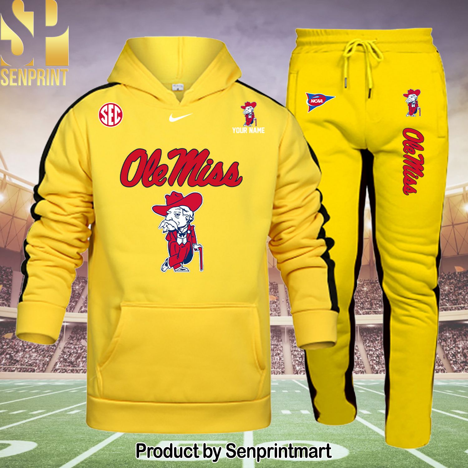 Ole Miss Rebels All Over Print Shirt and Pants