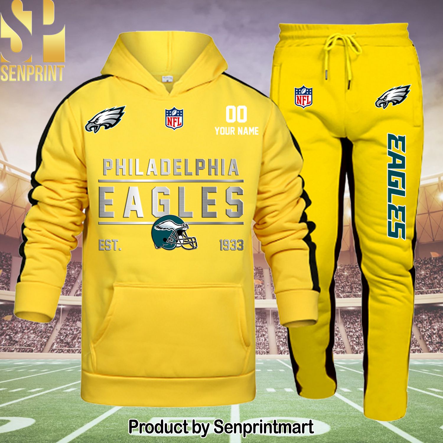 Philadelphia Eagles Classic All Over Printed Shirt and Pants