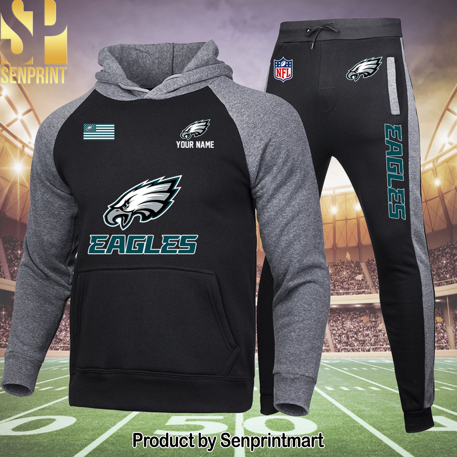 Philadelphia Eagles Unisex All Over Print Shirt and Pants