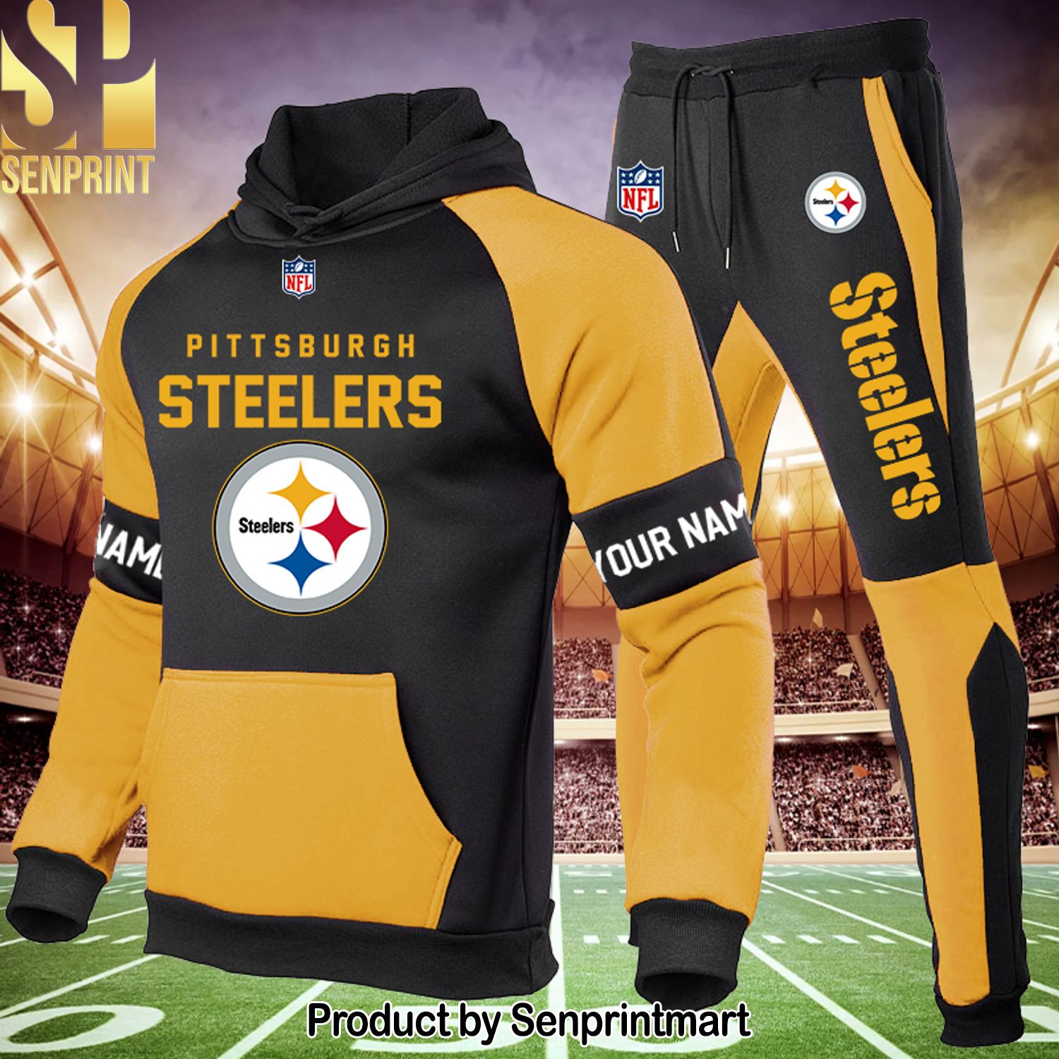 Pittsburgh Steelers 3D Full Printed Shirt and Pants