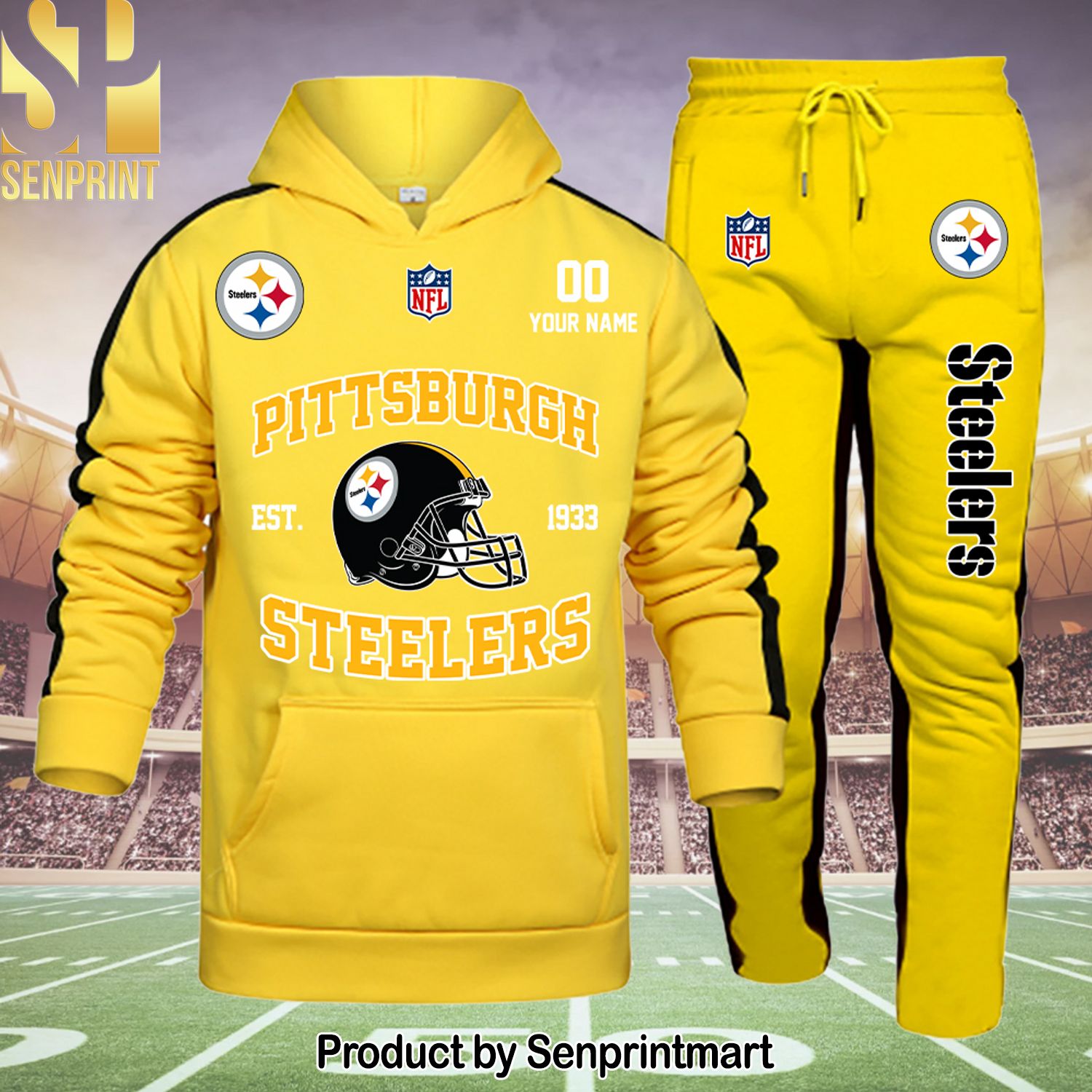 Pittsburgh Steelers All Over Print 3D Shirt and Pants