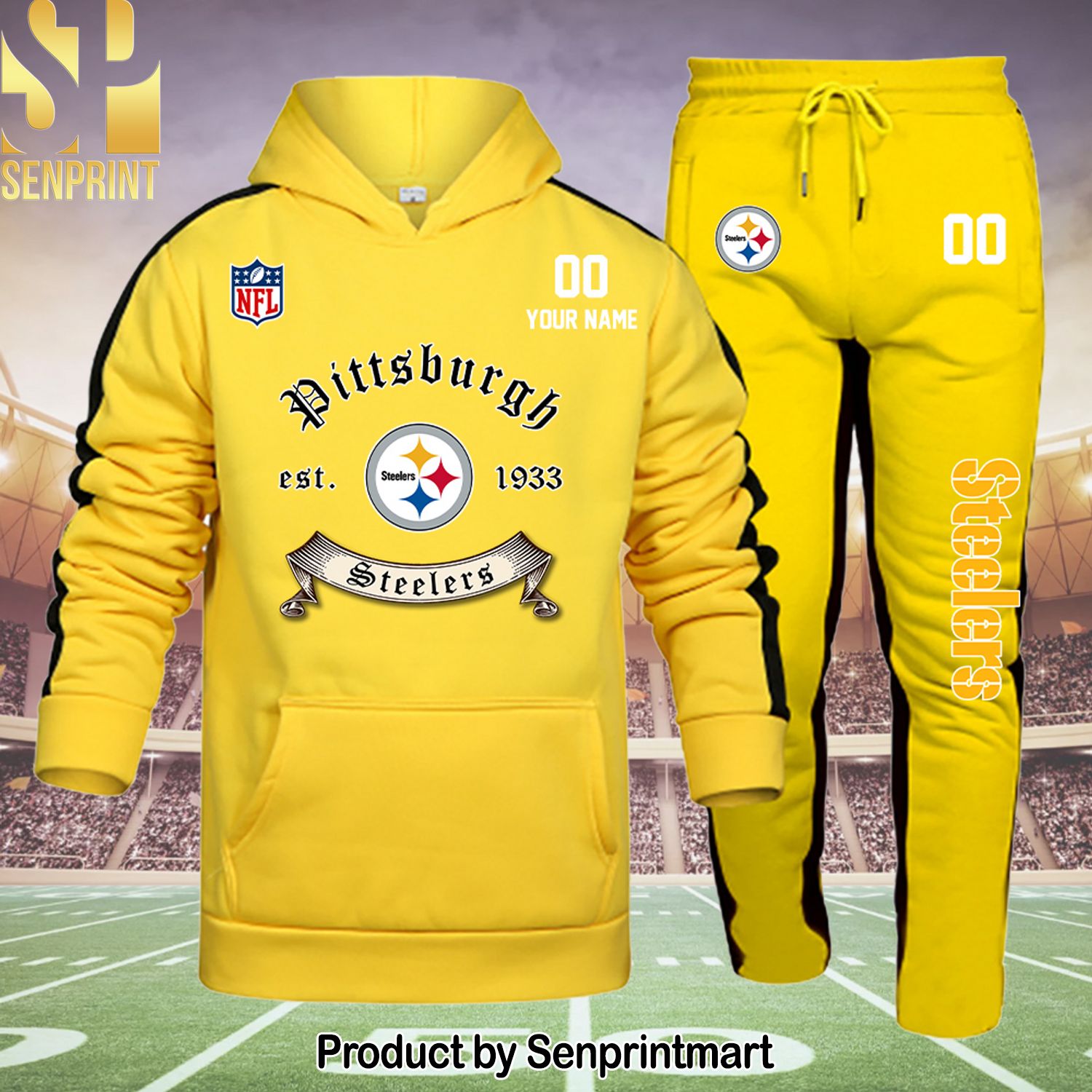 Pittsburgh Steelers All Over Print Unisex Shirt and Pants