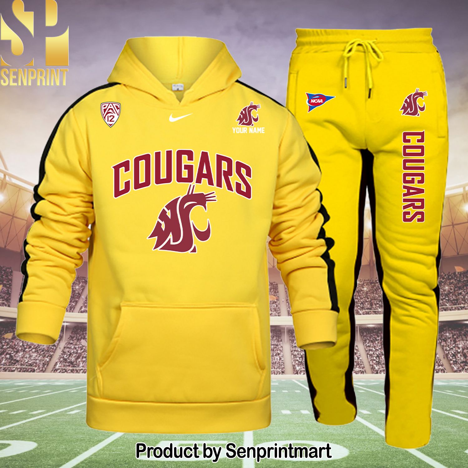 Washington State Cougars Combo Full Printing Shirt and Pants