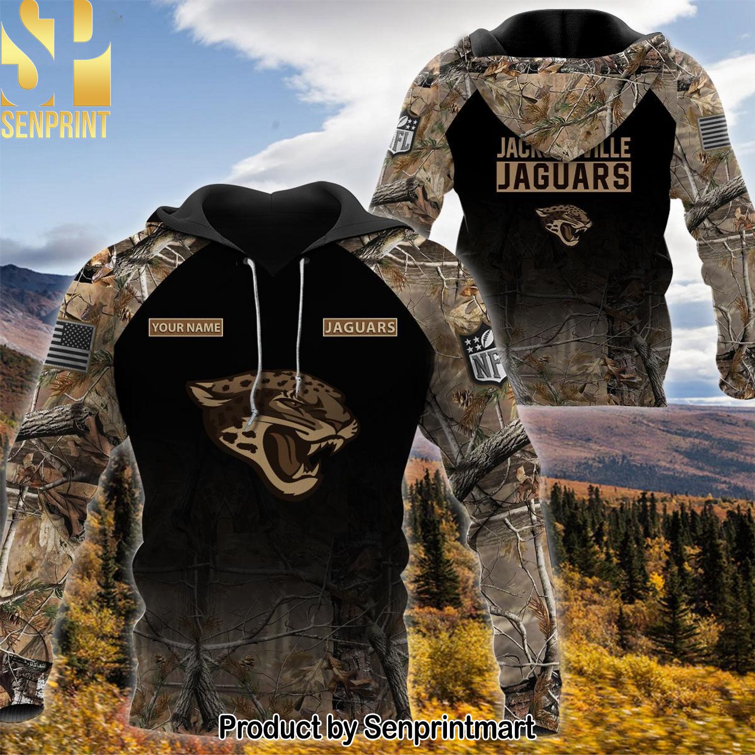 A Jacksonville Jaguars Personalized Your Name Hunting Camo Style High Fashion Full Printing Shirt