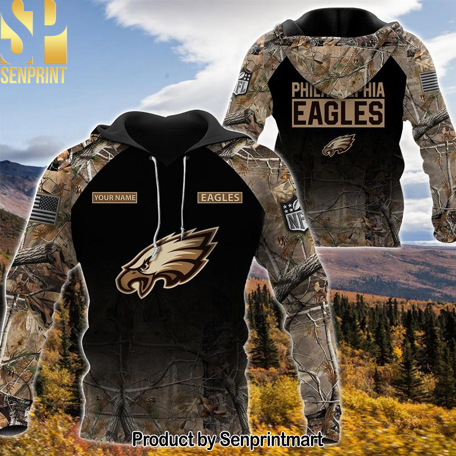 A Philadelphia Eagles Personalized Your Name Hunting Camo Style New Fashion Shirt