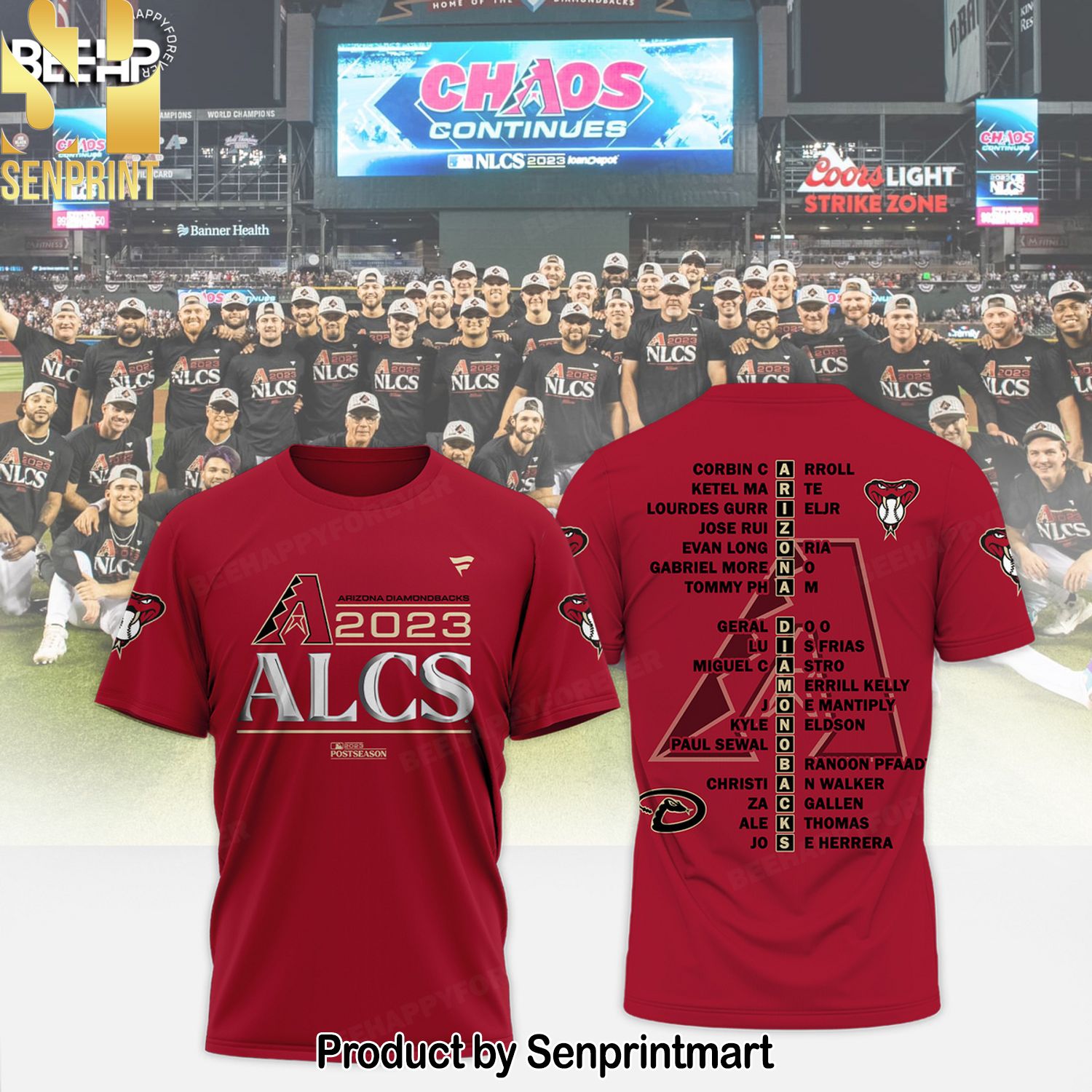 Arizona Diamondbacks 2023 Division Series Winner Locker Room Best Combo 3D Shirt