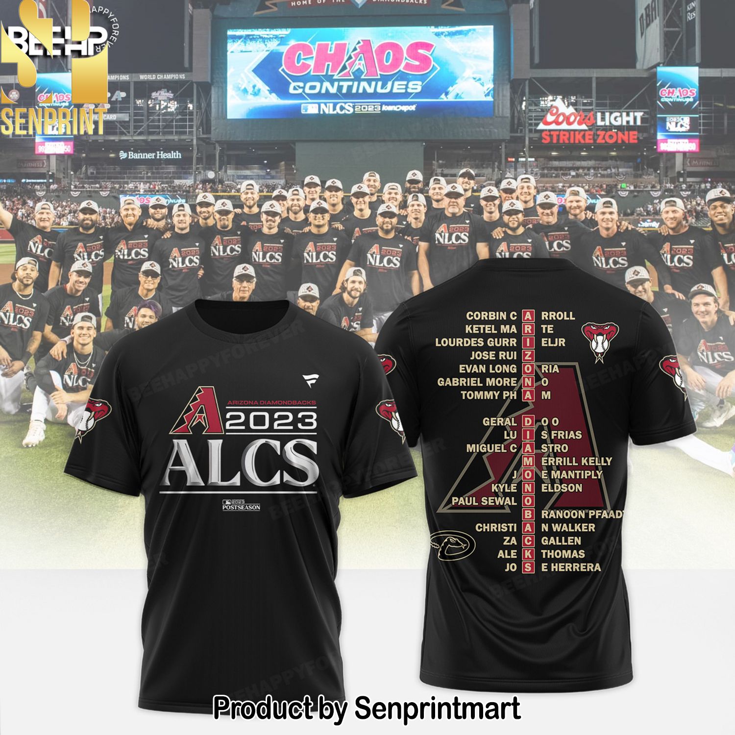 Arizona Diamondbacks 2023 Division Series Winner Locker Room Best Combo Full Printing Shirt