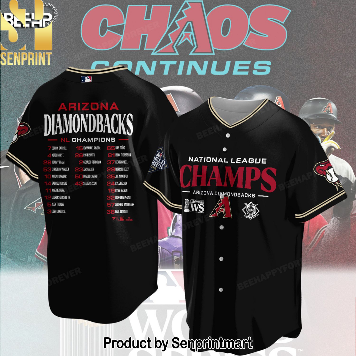 Arizona Diamondbacks 2023 National League Champions High Fashion Full Printing Shirt