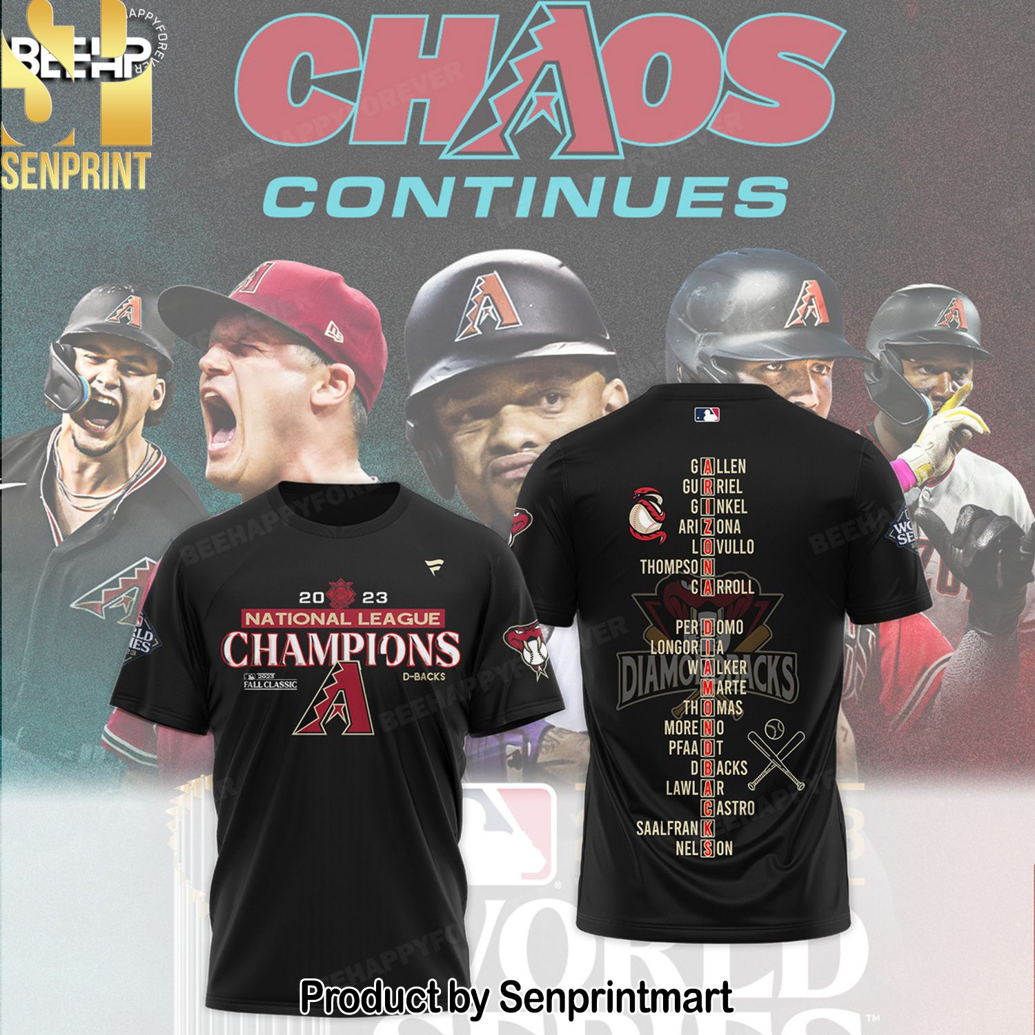 Arizona Diamondbacks National League Champions All Over Print Unisex Shirt